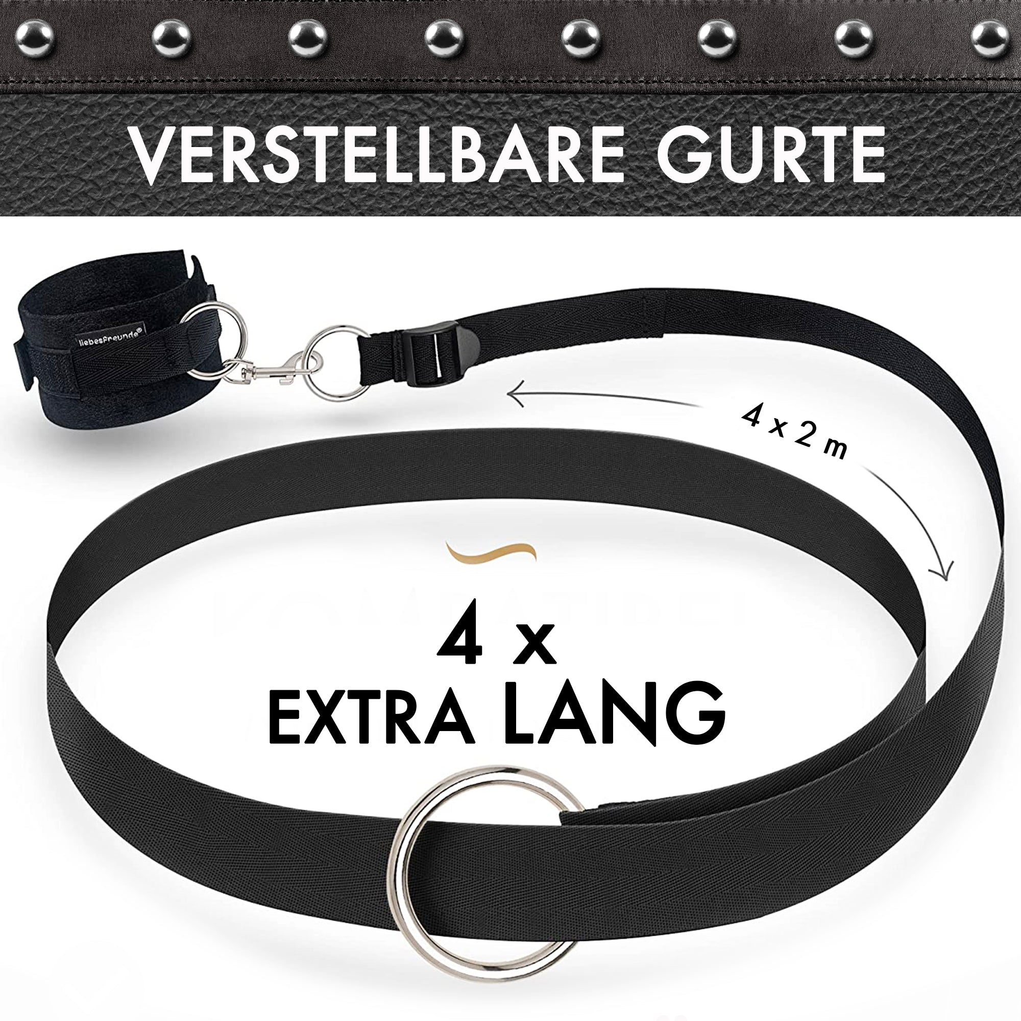 Liebesfreunde Bondage Bettfessel-Set inkl. Augenbinde Modell Easyfix