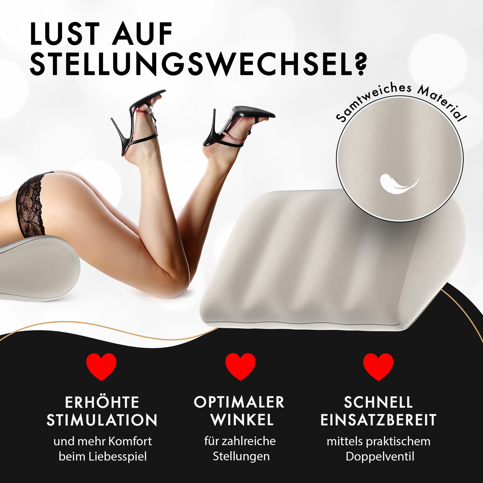Liebesfreunde Aufblasbares Sexkissen für Sexstellungen, beige