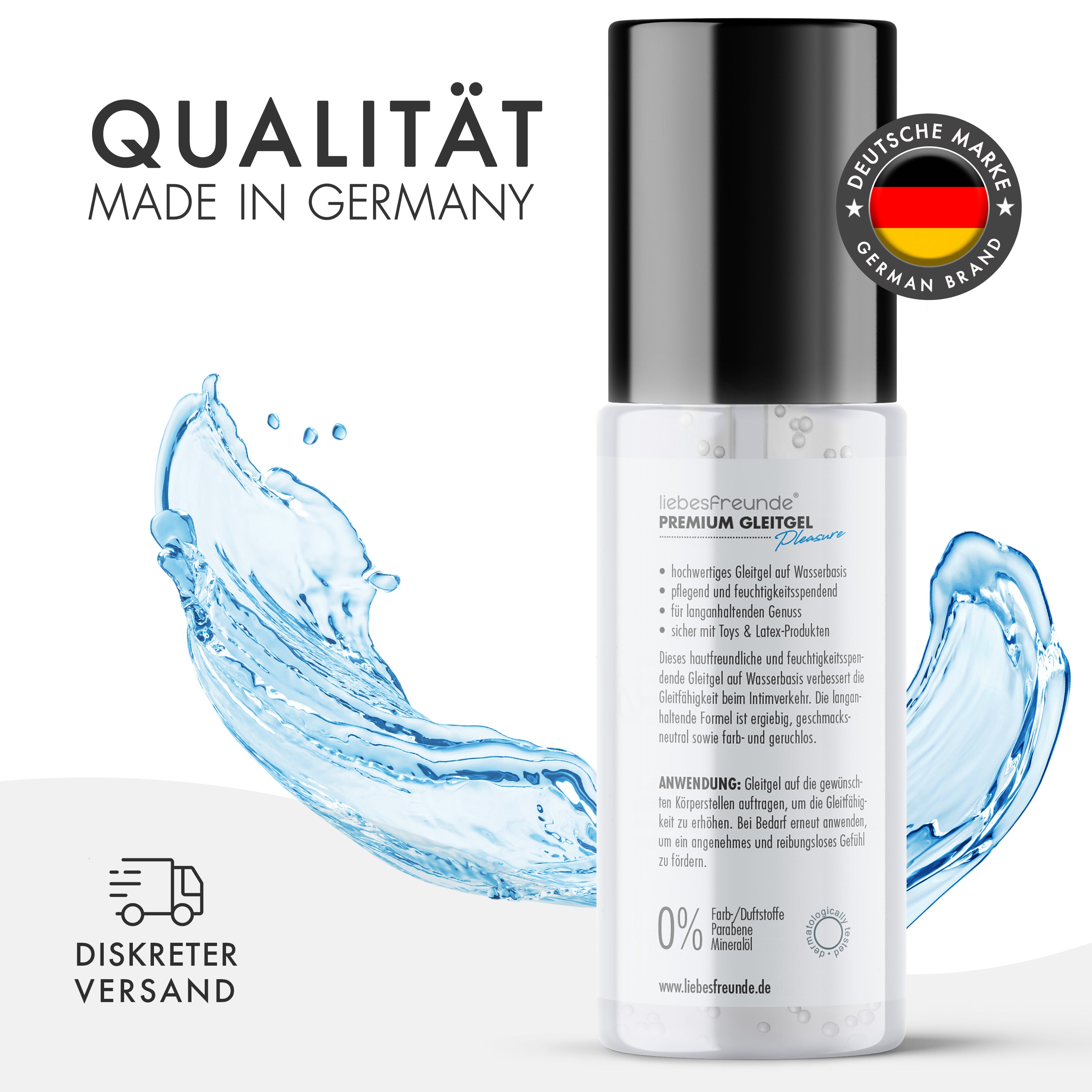 Liebesfreunde Gleitgel Pleasure auf Wasserbasis, 100 ml