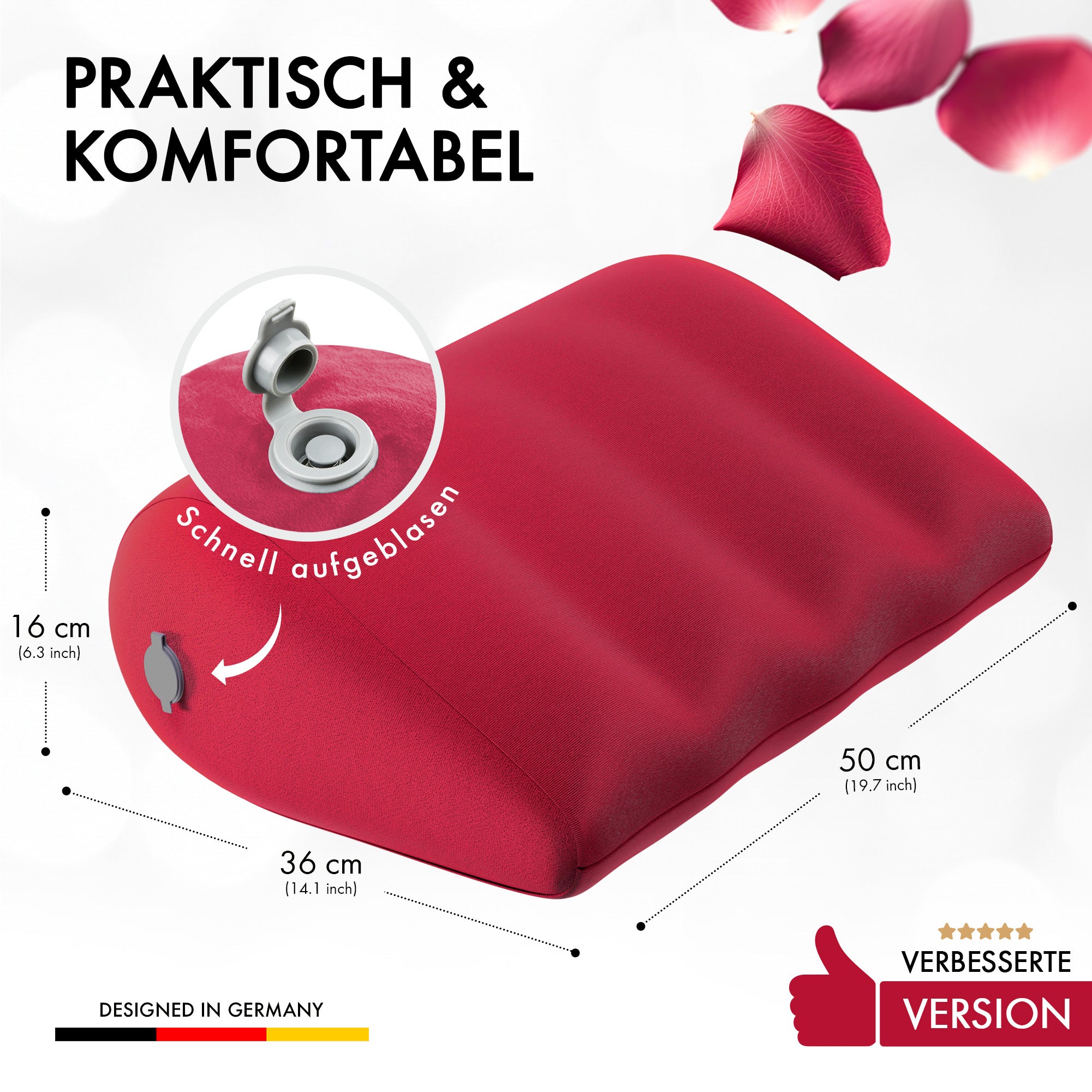 Liebesfreunde Aufblasbares Sexkissen für erotische Stellungen, rot