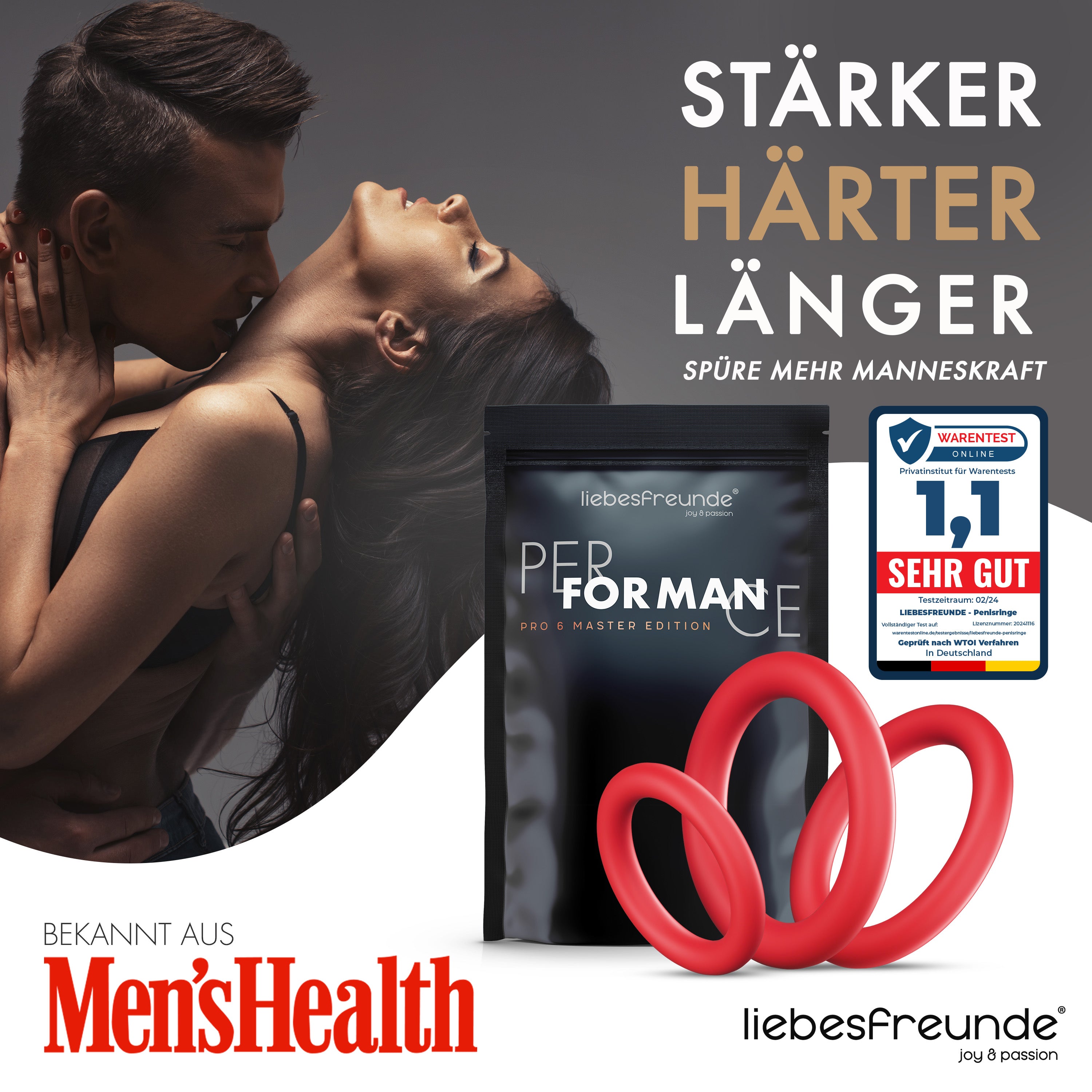 Liebesfreunde Penisringe PRO 6 MASTER PRO, rot