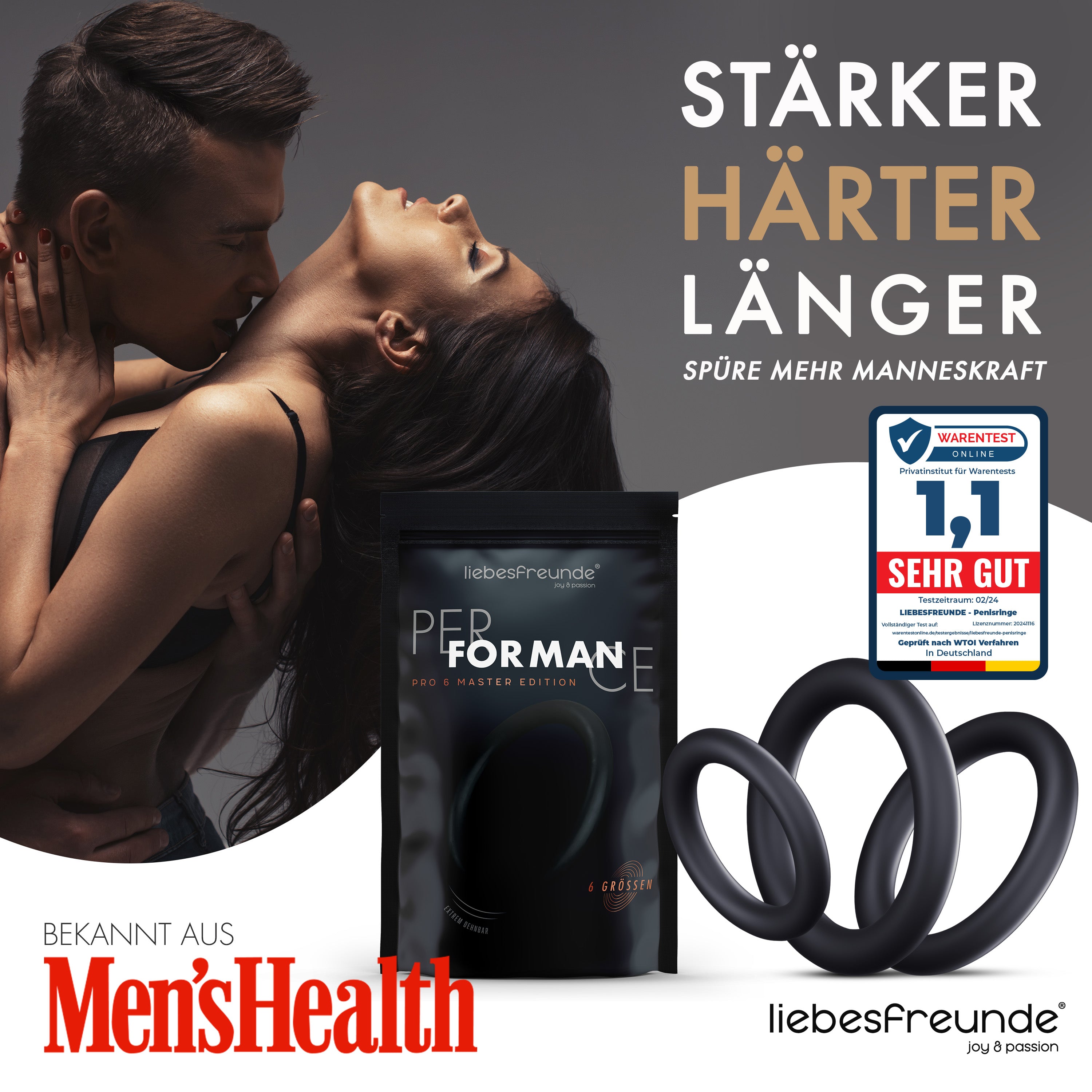 Liebesfreunde Penisringe PRO 6 MASTER PRO, schwarz