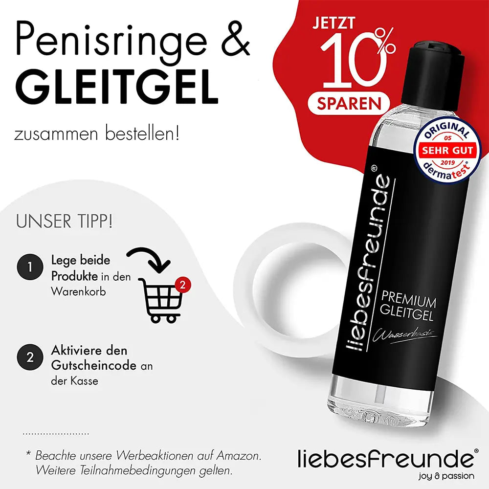 liebesfreunde® Penisring Set - Silikon Cockringe Hodenringe für Männer für eine extrem starke Erektion (transparent)