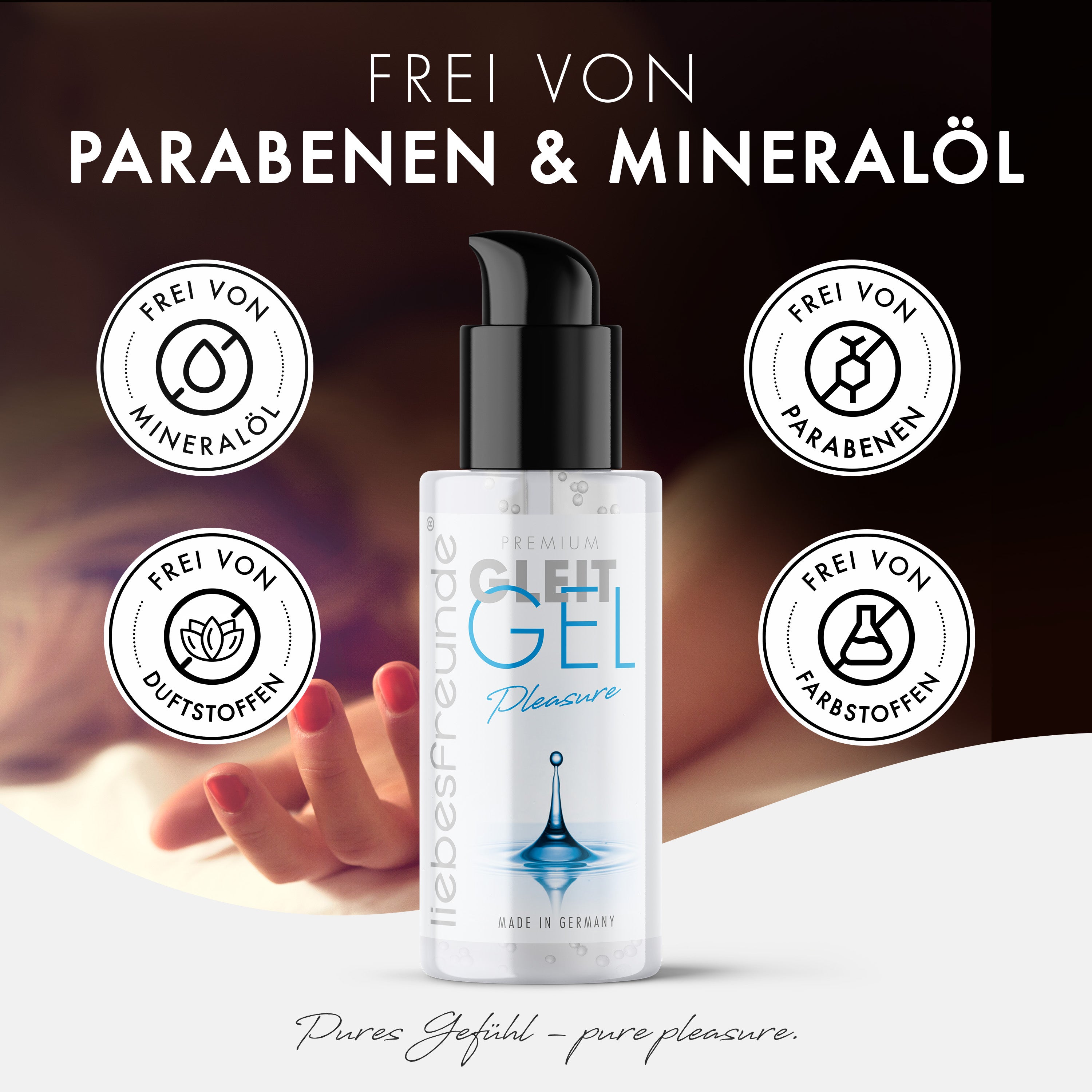 Liebesfreunde Gleitgel Pleasure auf Wasserbasis, 100 ml
