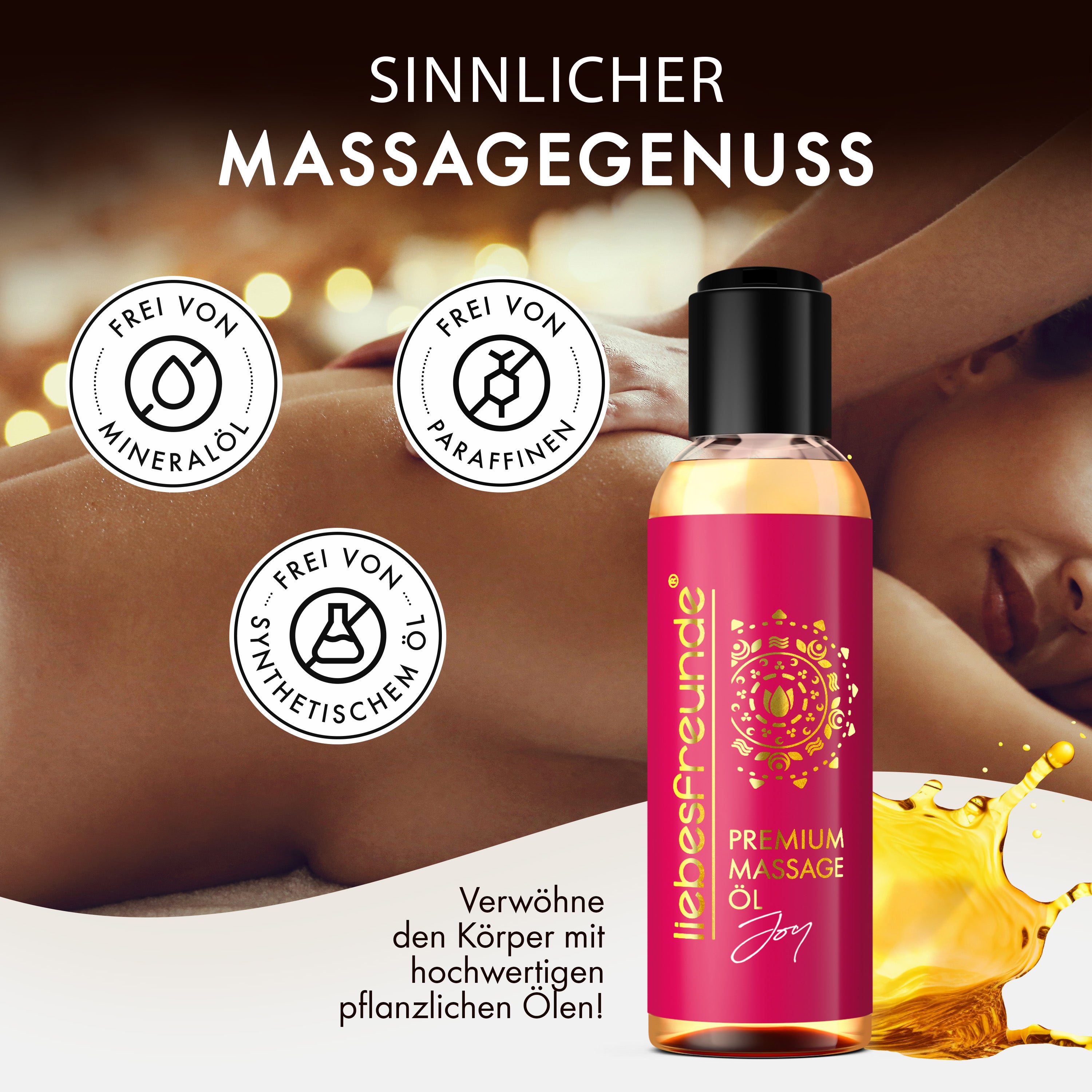 Liebesfreunde Erotik Massageöl Joy, 150 ml