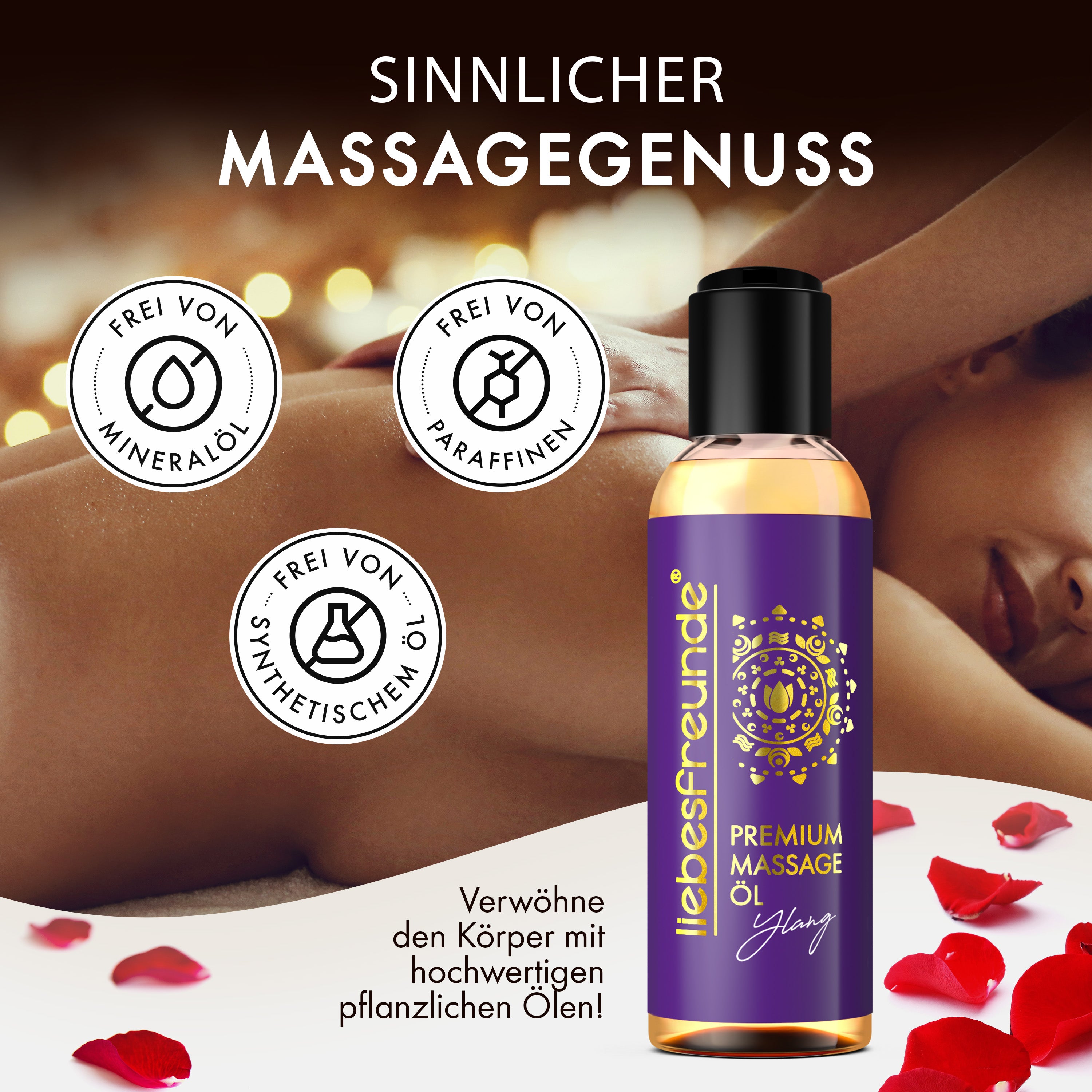 Liebesfreunde Erotik Massageöl Ylang, 150 ml