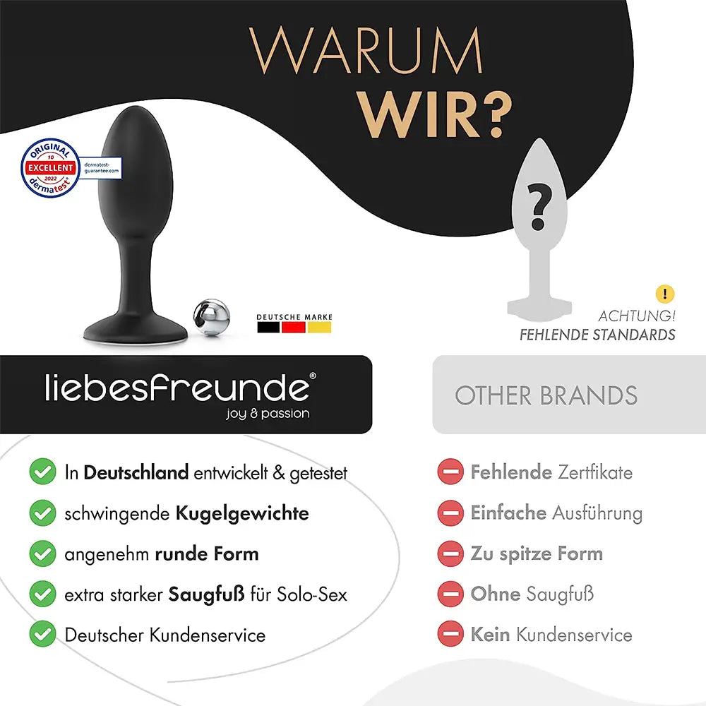 Liebesfreunde Analplug 3er Set für Fortgeschrittene