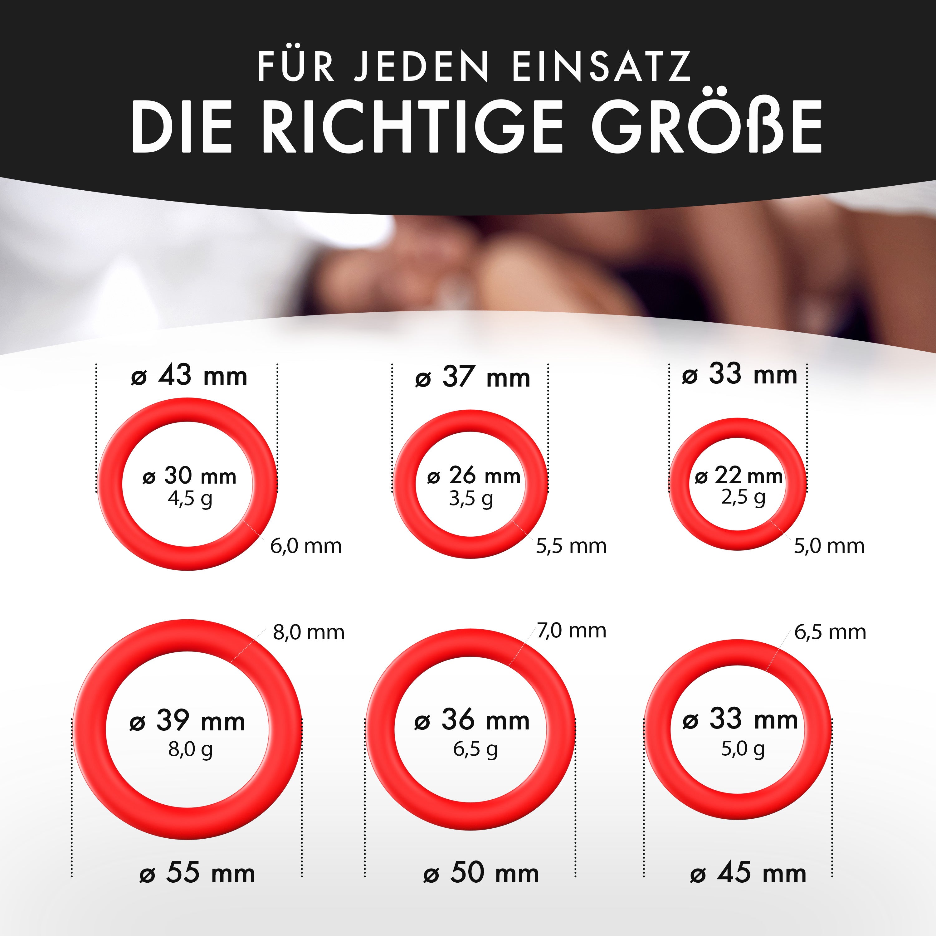 Liebesfreunde Penisringe PRO 6 MASTER PRO, rot