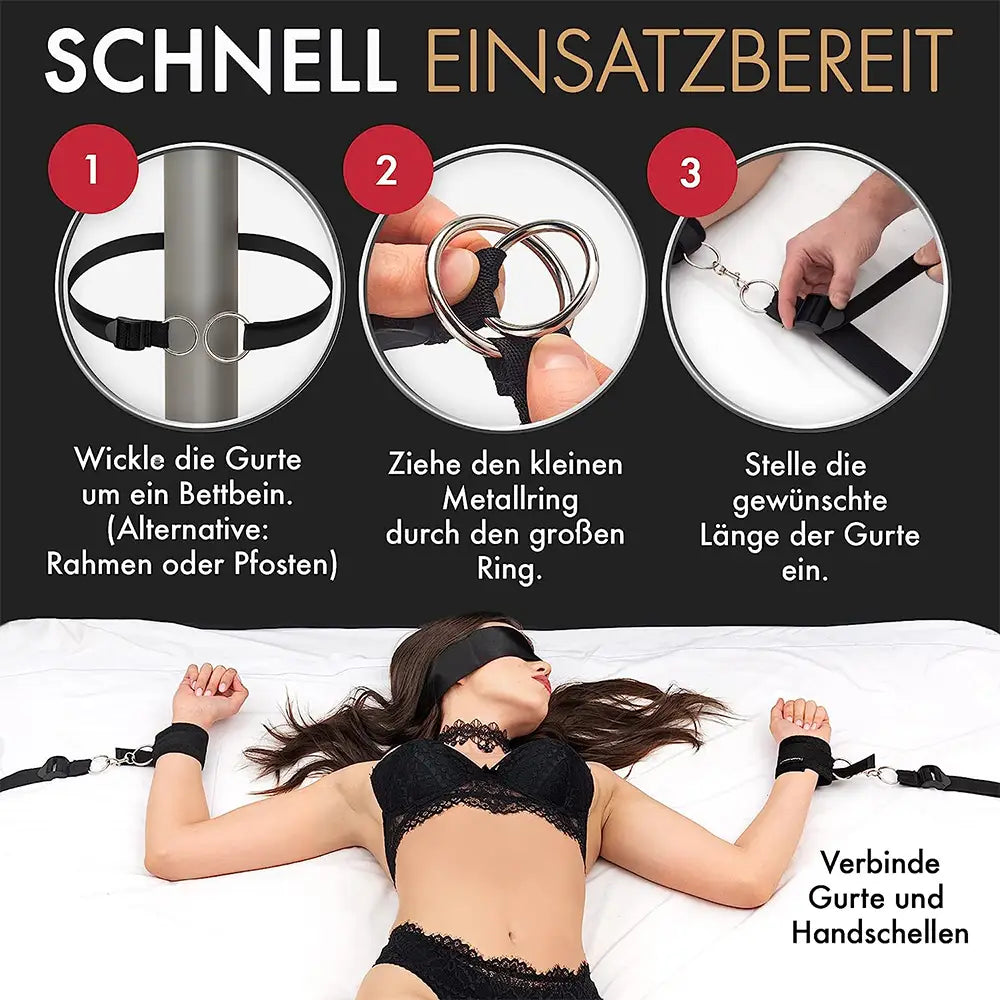 Liebesfreunde Handfesseln mit Bettfixierung