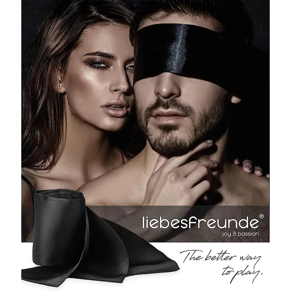 liebesfreunde® Augenbinde Sex-Spielzeug für Paare - Schöne Erotik Augenmaske Sex Geschenk aus Satin I Blindfold Maske zum Fesseln, schwarz