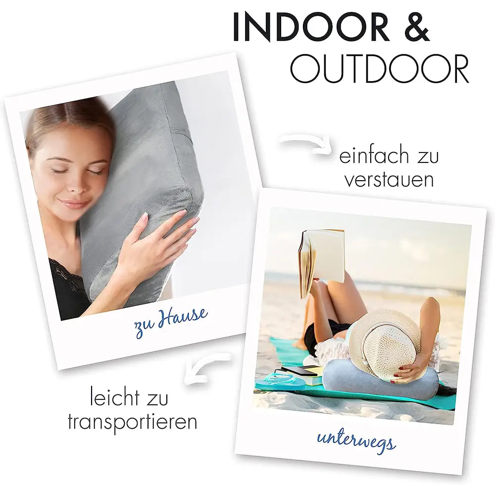 liebesfreunde® Sexkissen für Paare aufblasbar - Sex Kissen mit Bezug I Keilkissen Lendenkissen, hellgrau