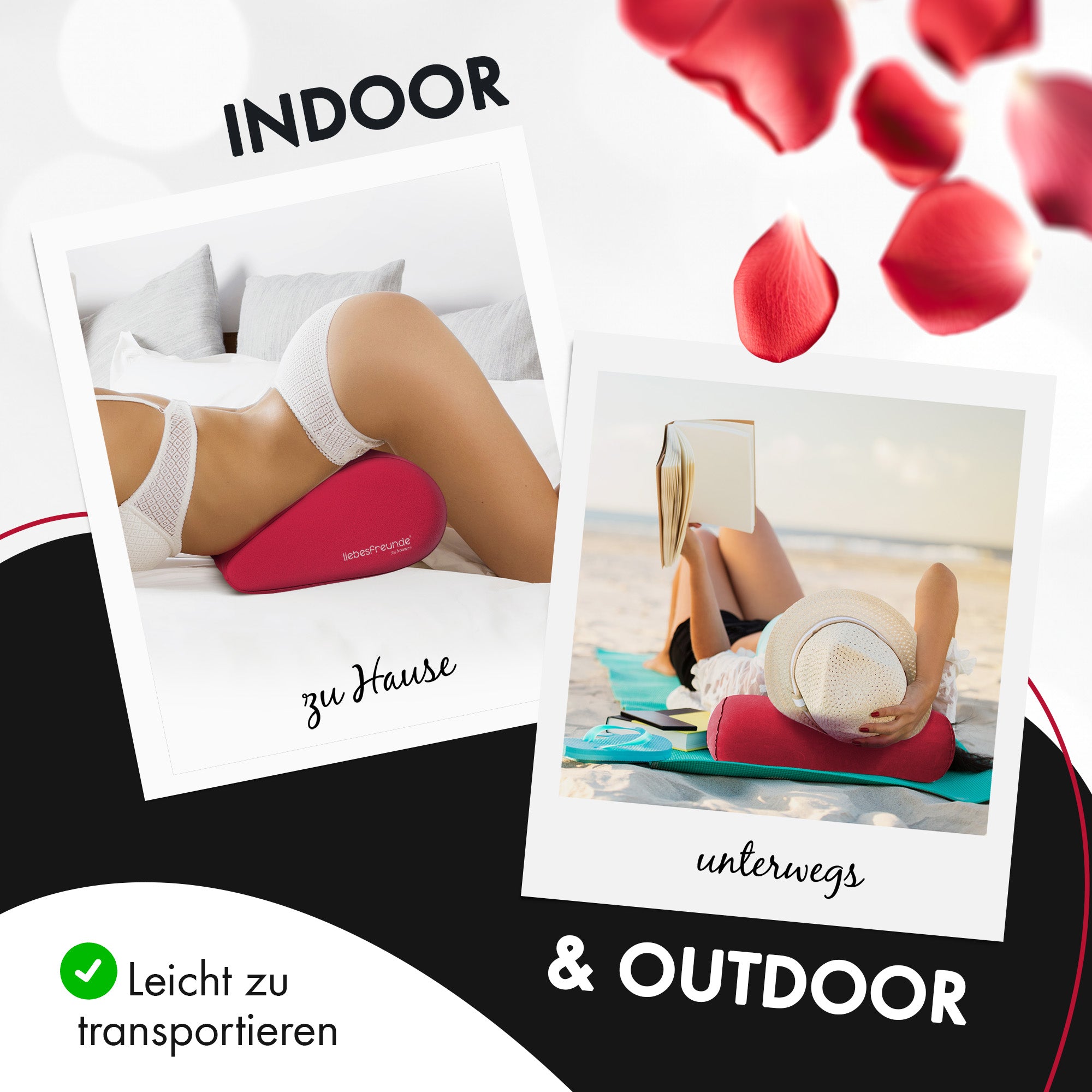 Liebesfreunde Aufblasbares Sexkissen für erotische Stellungen, rot