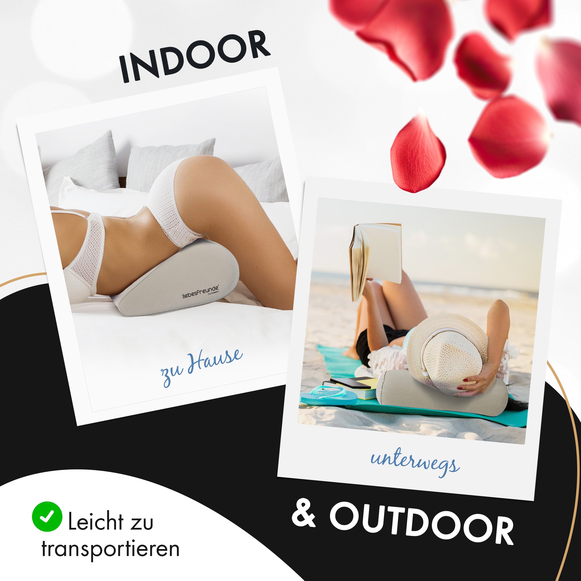Liebesfreunde Aufblasbares Sexkissen für Sexstellungen, beige