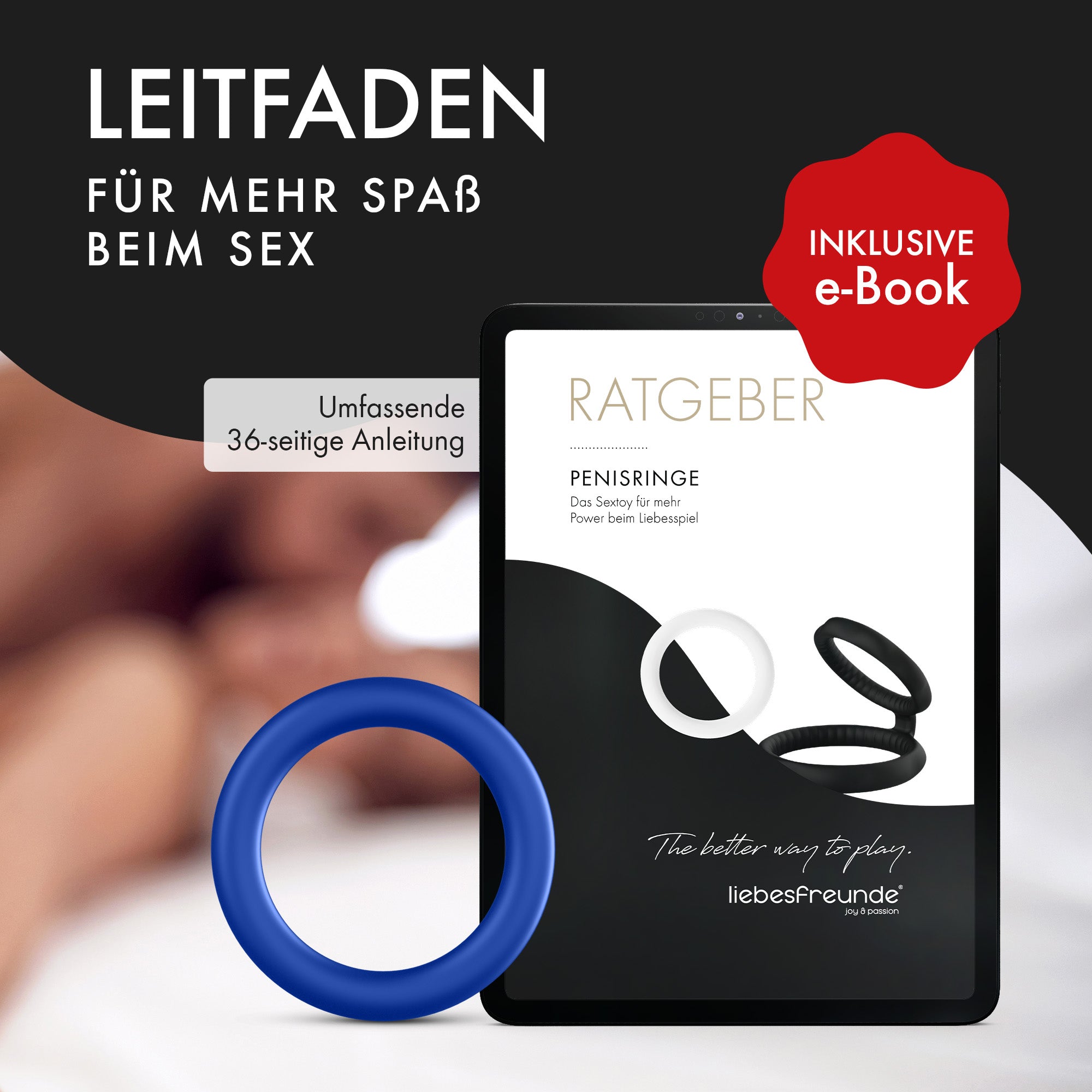 liebesfreunde® Silikon Penisringe Sex Spielzeug für Männer - Cockring Sexspielzeug für den Mann (blau)