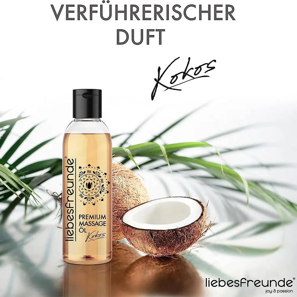 liebesfreunde® Erotik Massageöl Kokos zur Entspannung – Erotisches Massage Öl, 150 ml
