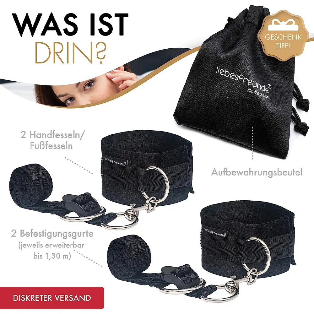 Liebesfreunde Handfesseln mit Bettfixierung
