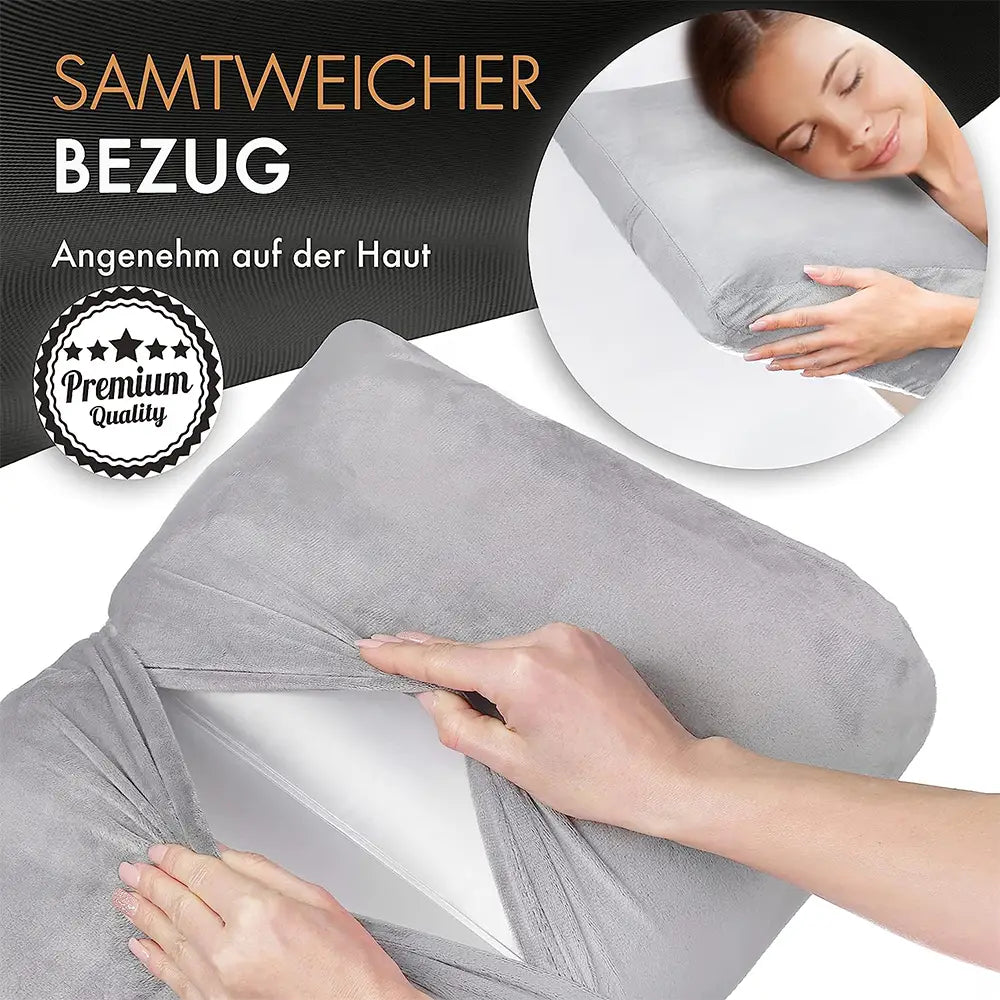liebesfreunde® Sexkissen für Paare aufblasbar - Sex Kissen mit Bezug I Keilkissen Lendenkissen, hellgrau