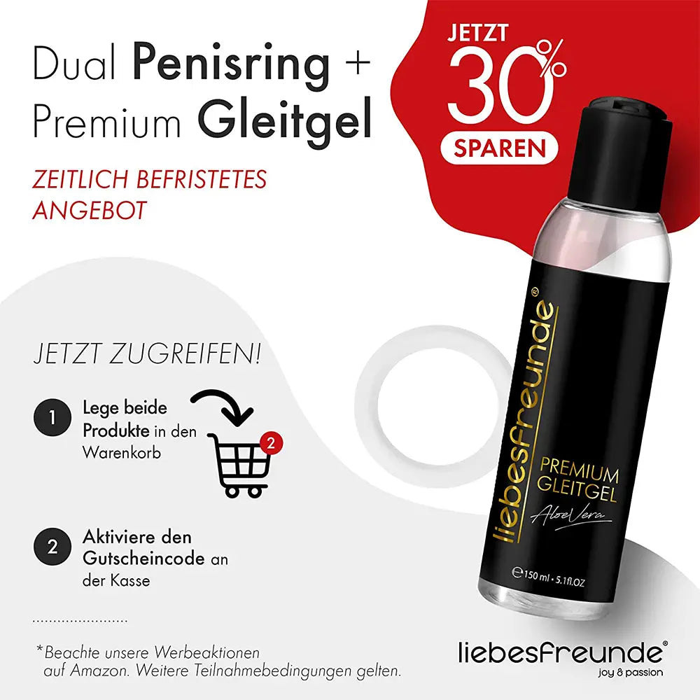 liebesfreunde® Penisring Set für Männer - Cockringe + verstellbare Penisschlaufe I Sextoy-Set für eine starke Erektion