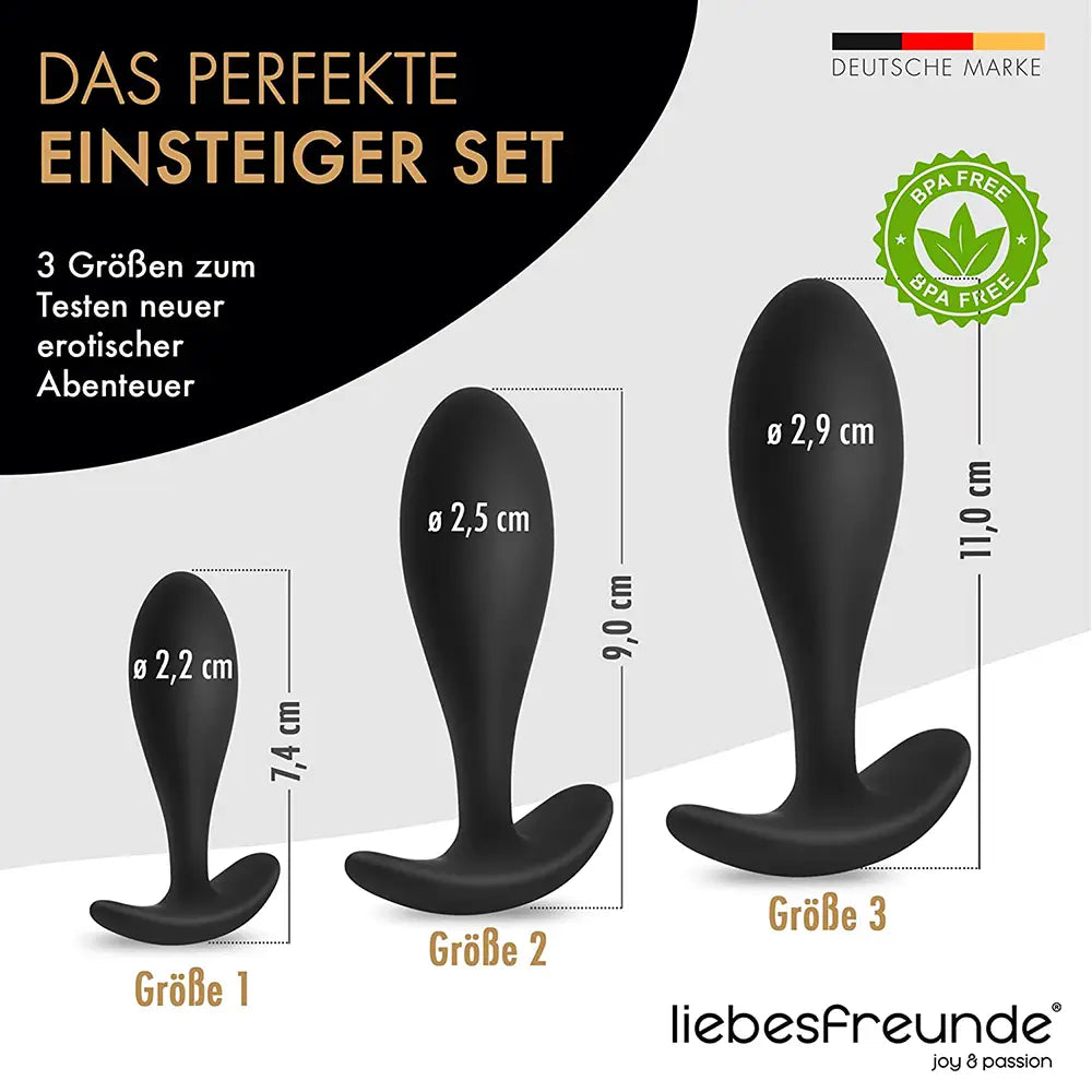 Liebesfreunde Analplug 3er Set für Einsteiger