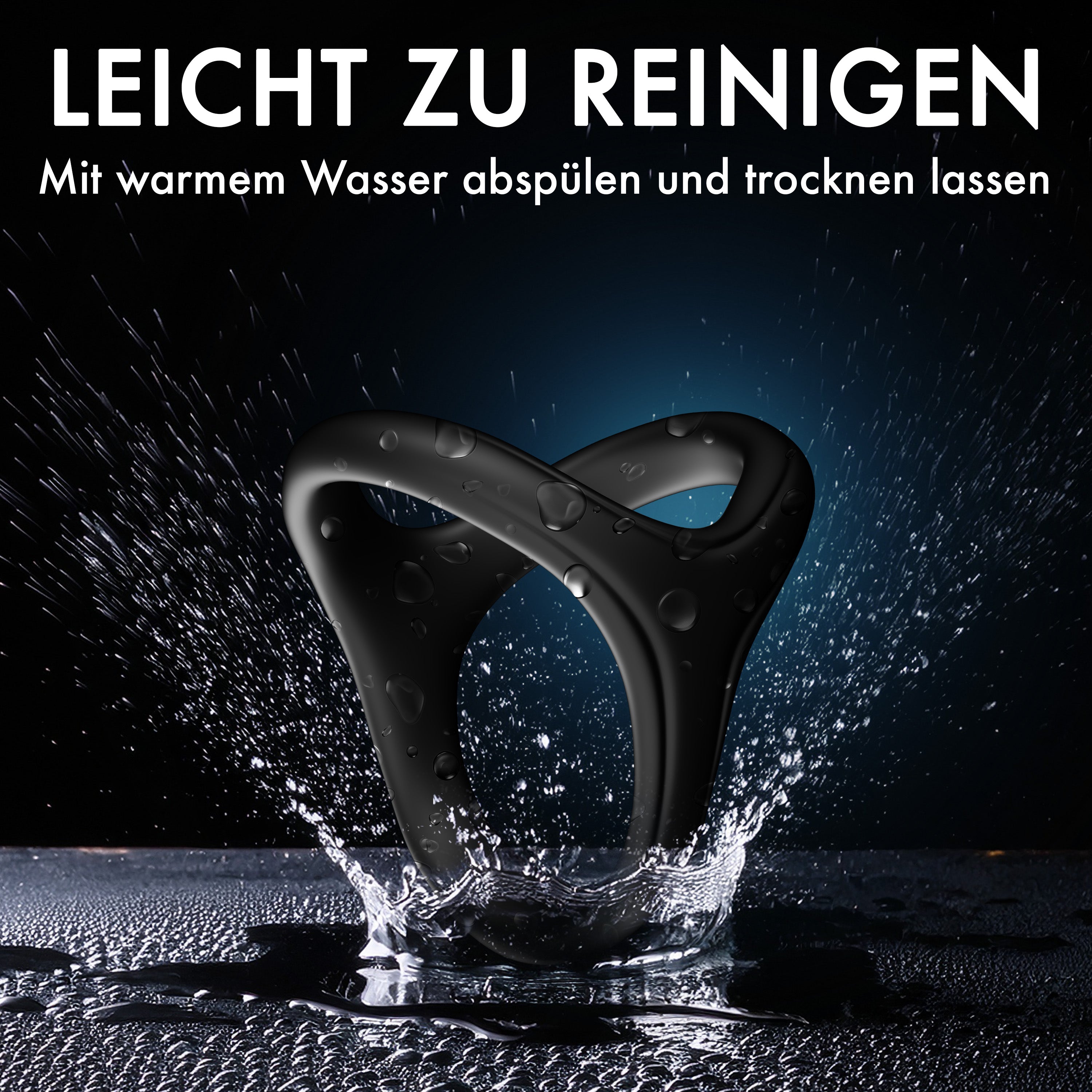 Liebesfreunde Dual Master Pro Penisring, schwarz (M)