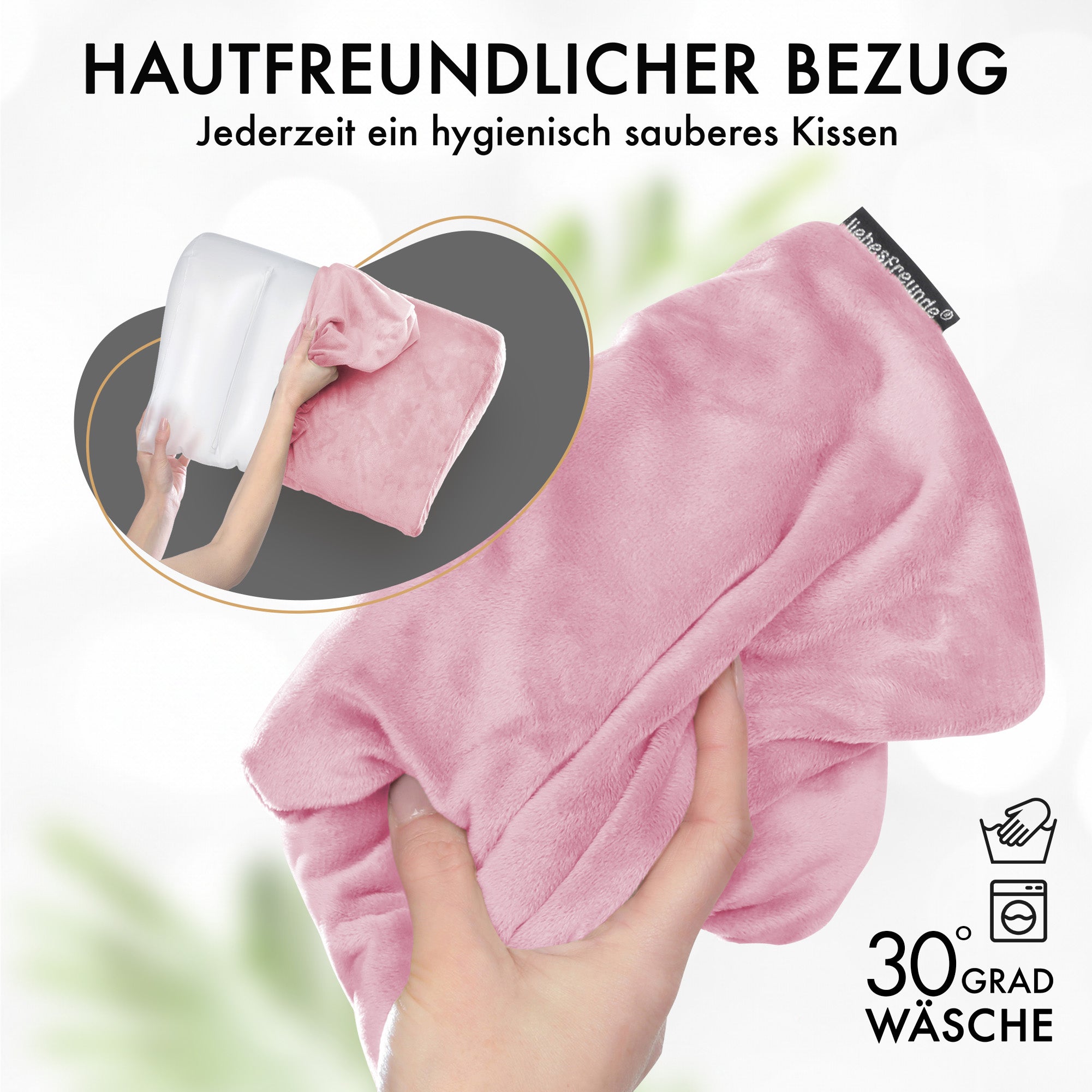 Liebesfreunde Aufblasbares Sexkissen mit Bezug für erotische Stellungen, rosa