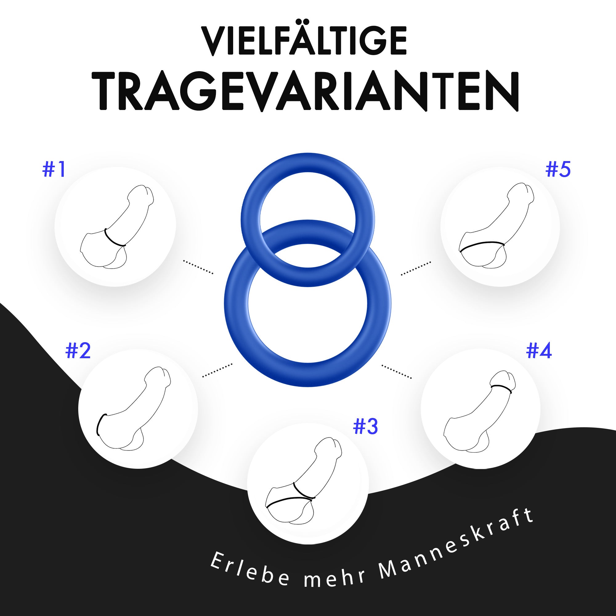 liebesfreunde® Silikon Penisringe Sex Spielzeug für Männer - Cockring Sexspielzeug für den Mann (blau)
