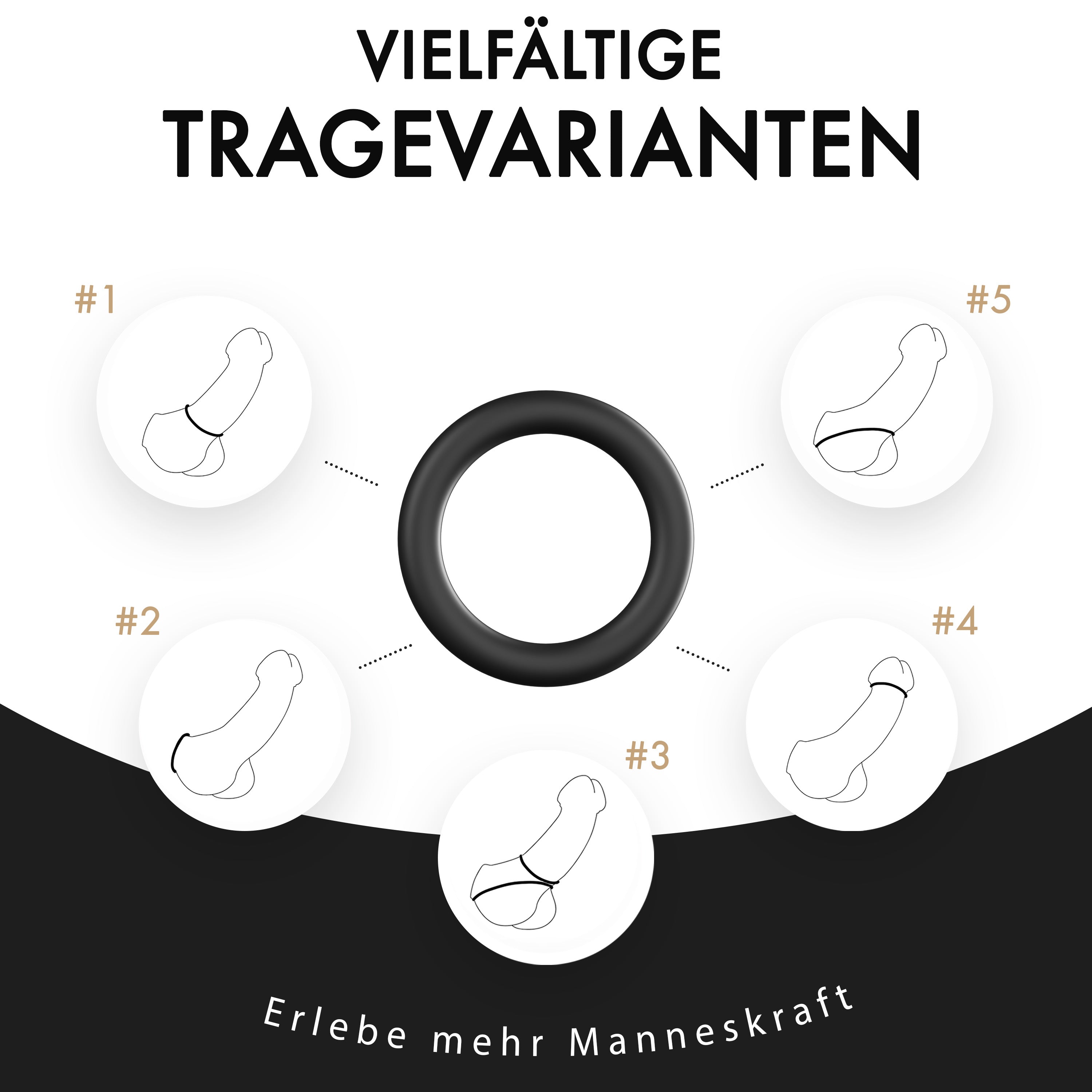 liebesfreunde® Cockring Set für Männer - Silikon Penisring Hodenring & Penisschlaufe - Sexspielzeug für Paare zur Potenzsteigerung