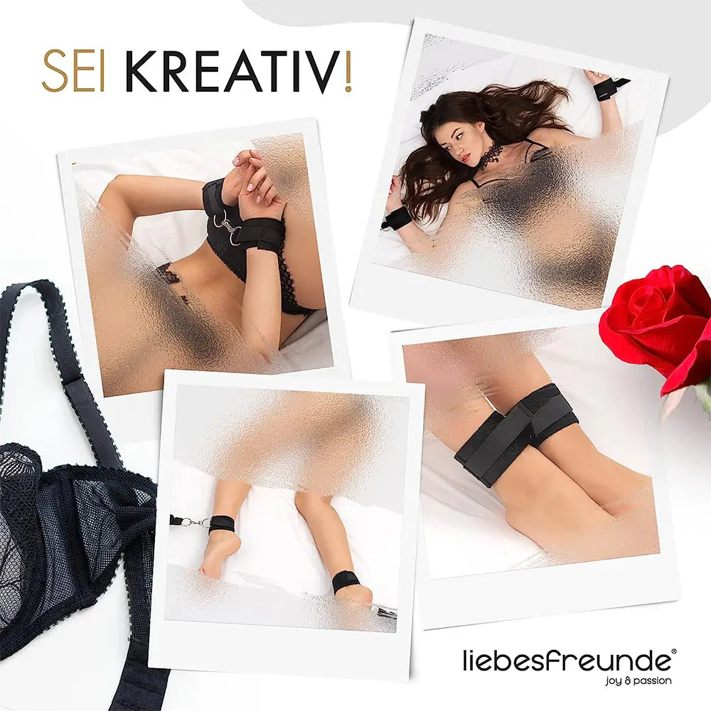 Liebesfreunde Handfesseln mit Bettfixierung