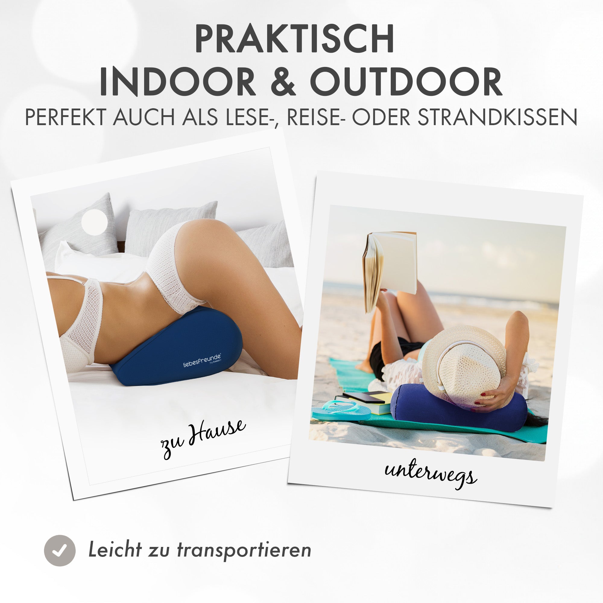 Liebesfreunde Sexkissen mit Velour für erotische Stellungen, aufblasbar, blau