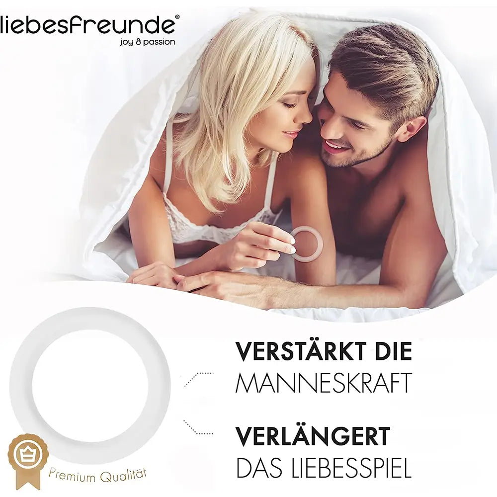 liebesfreunde® Penisring Set - Silikon Cockringe Hodenringe für Männer für eine extrem starke Erektion (transparent)