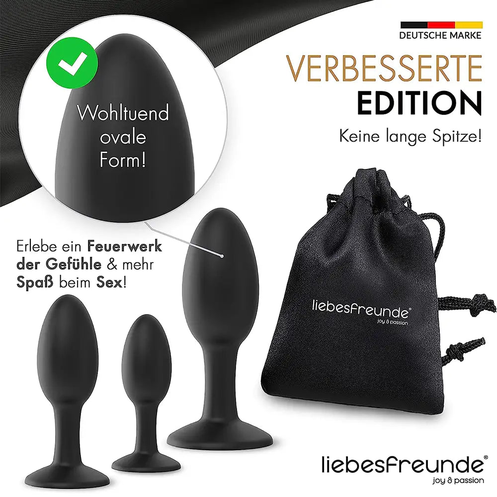 Liebesfreunde Analplug 3er Set für Fortgeschrittene