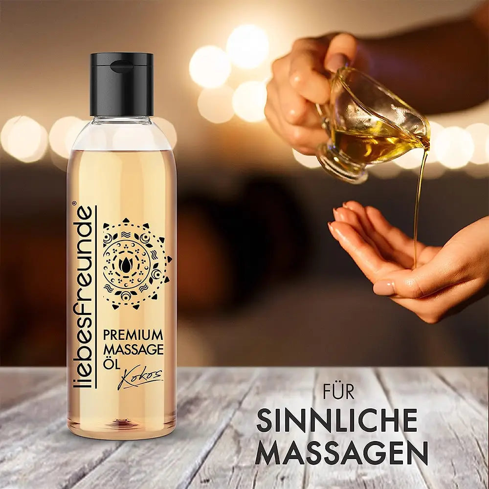 liebesfreunde® Erotik Massageöl Kokos zur Entspannung – Erotisches Massage Öl, 150 ml