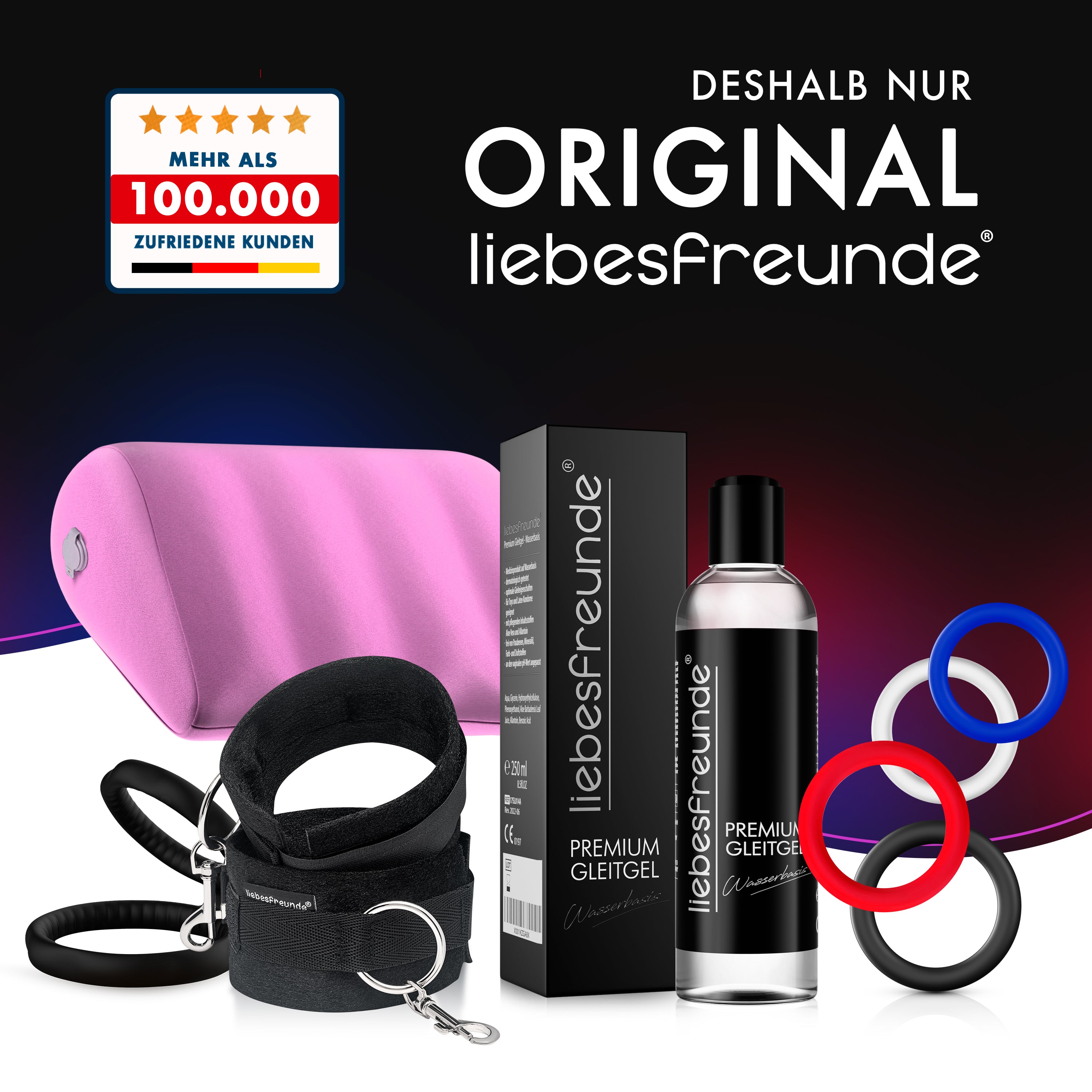 Liebesfreunde Aufblasbares Sexkissen mit Bezug für erotische Stellungen, pink