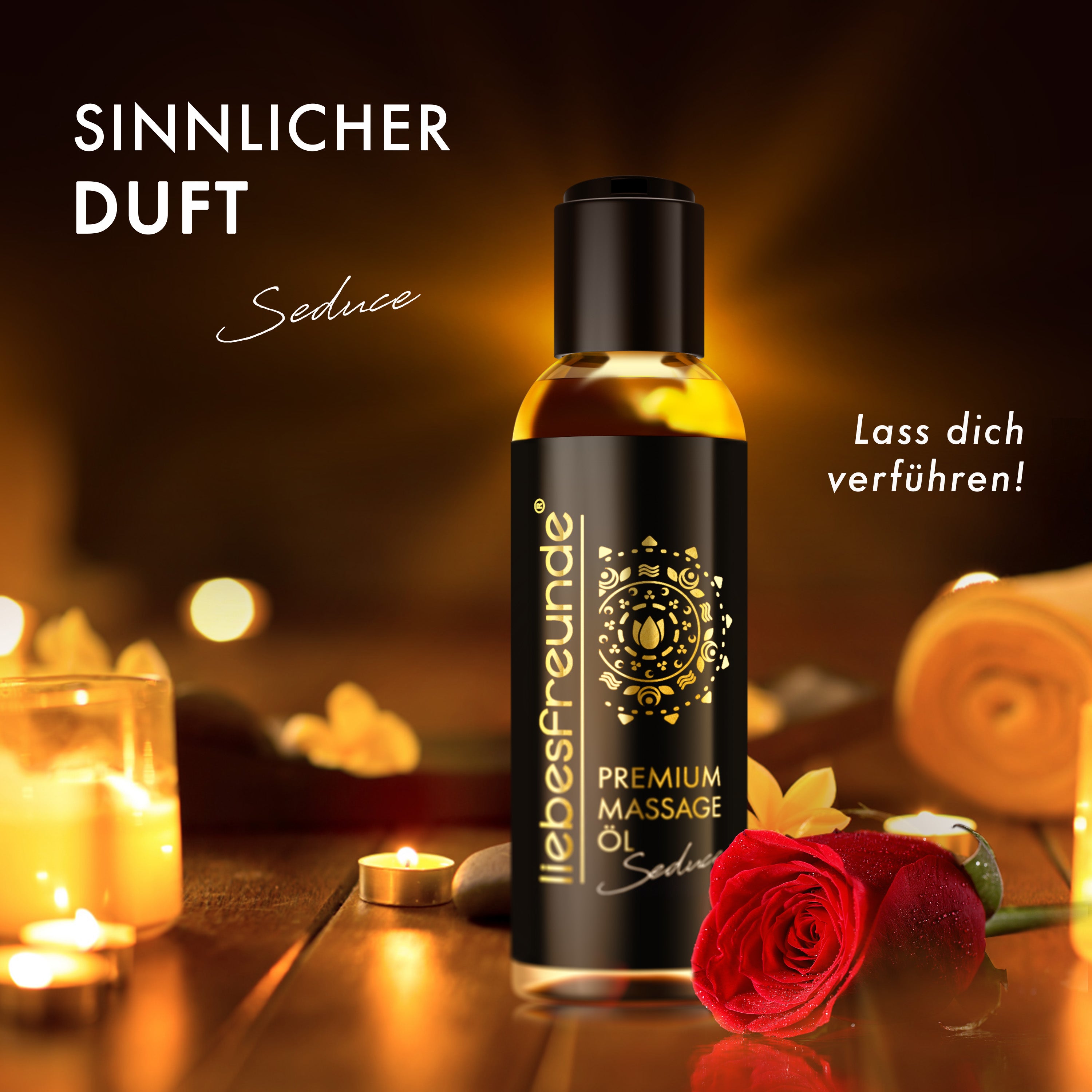 liebesfreunde® Massageöl PREMIUM für genussvolle Massagen - Erotik Massage Öl, 150 ml