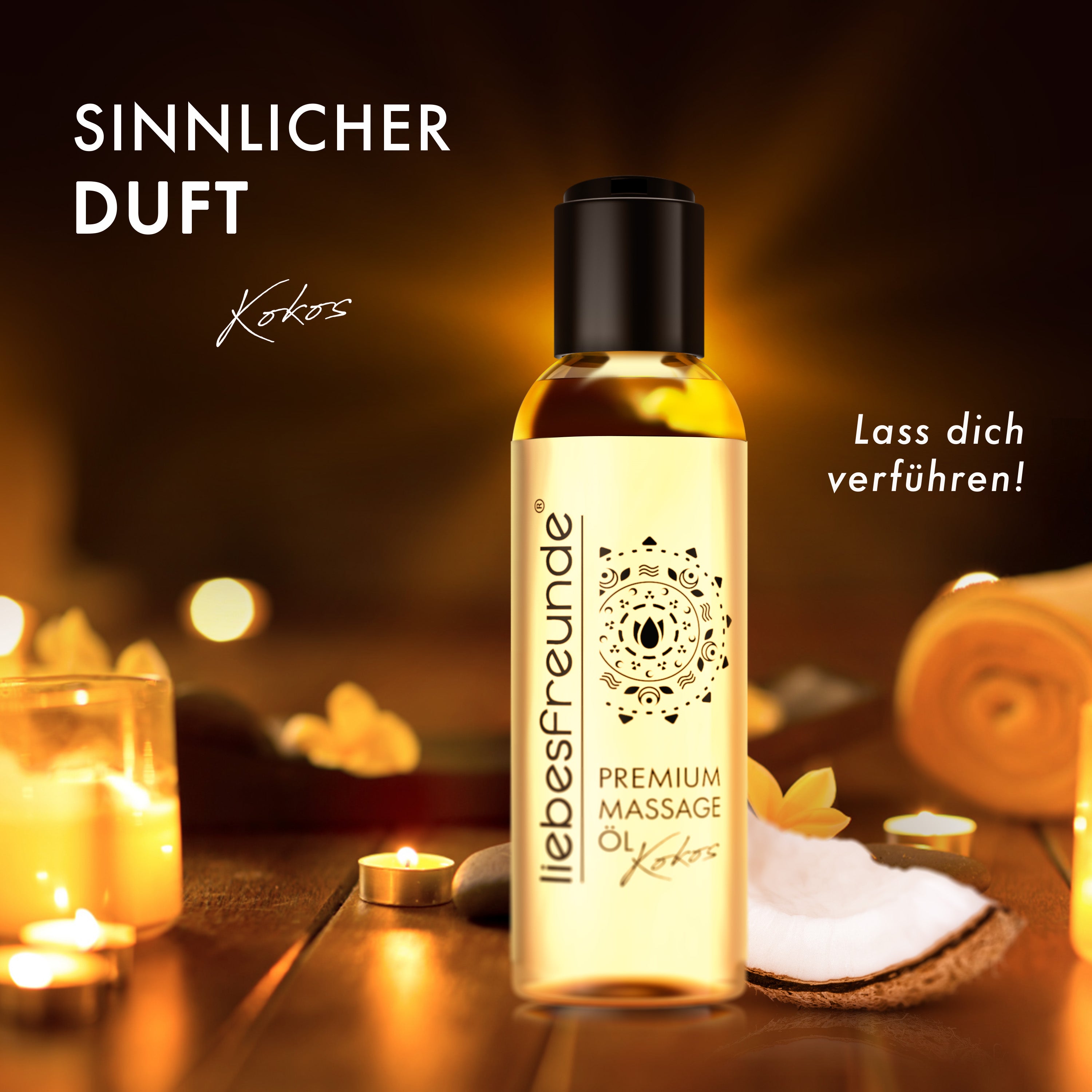 Liebesfreunde Erotik Massageöl Kokos, 150 ml