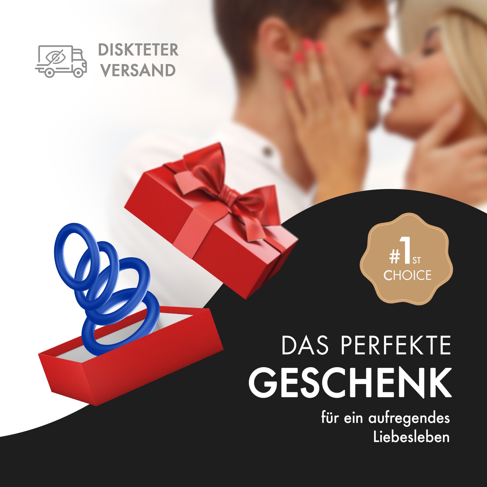 liebesfreunde® Silikon Penisringe Sex Spielzeug für Männer - Cockring Sexspielzeug für den Mann (blau)