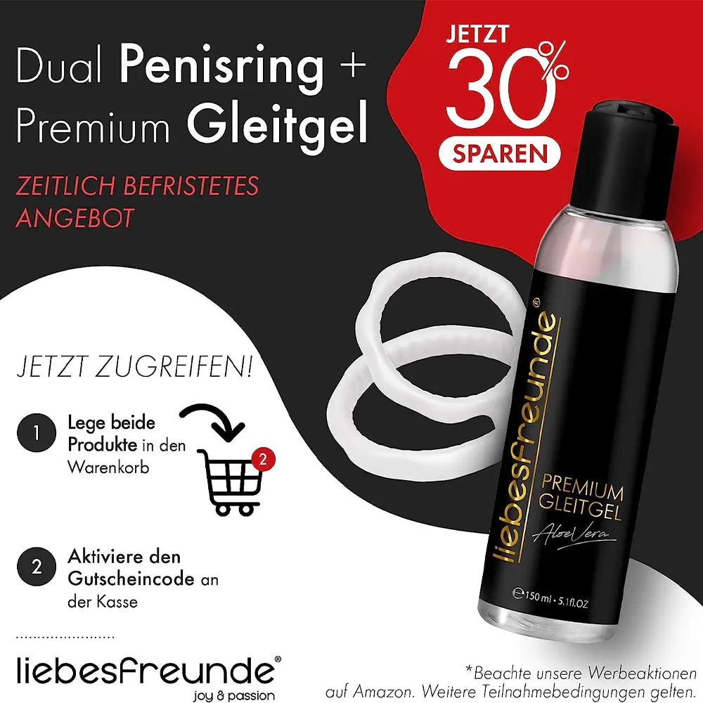 Liebesfreunde Dual Penisring zur Potenzsteigerung, weiß