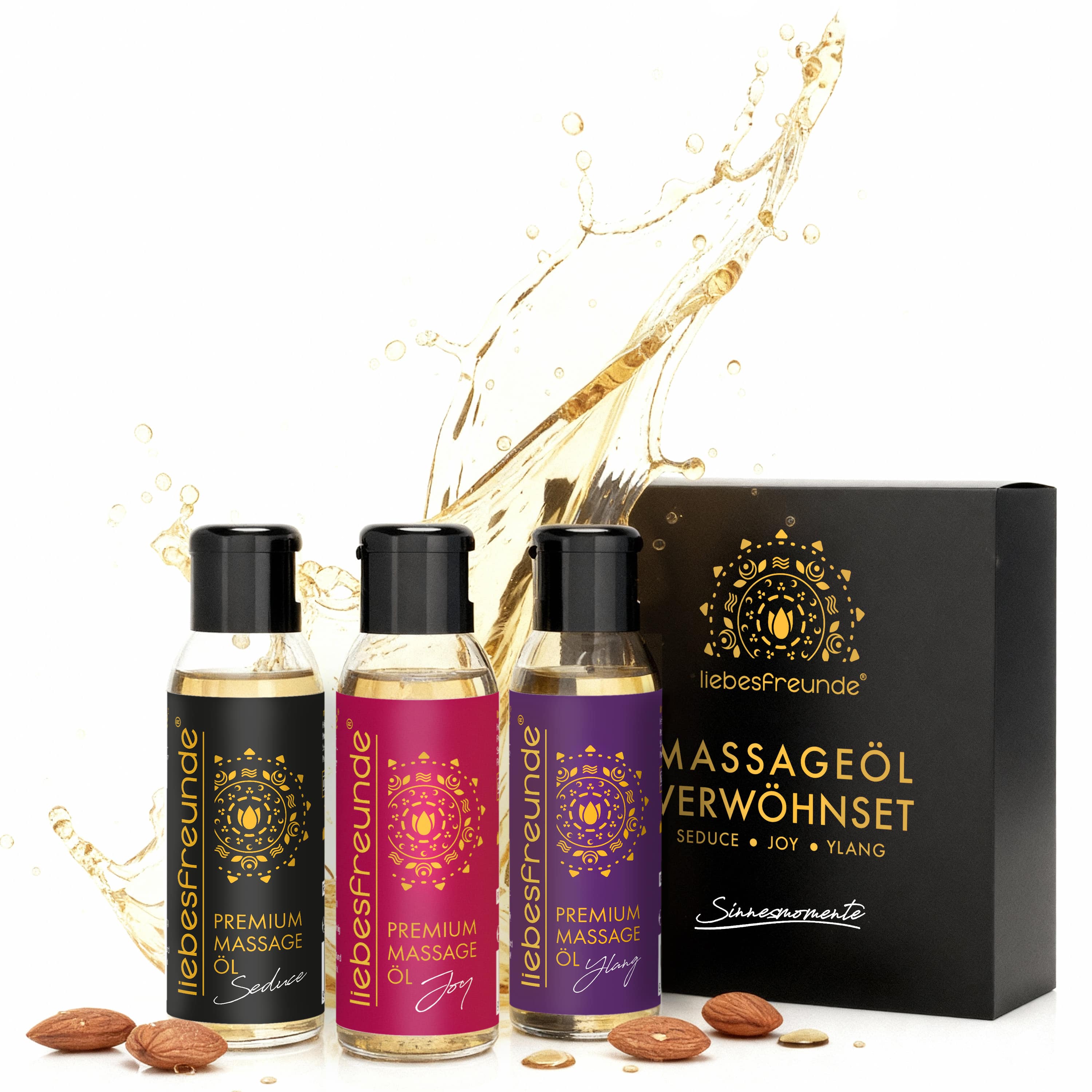 Liebesfreunde® Massageöl Geschenkset, 3 x 50 ml