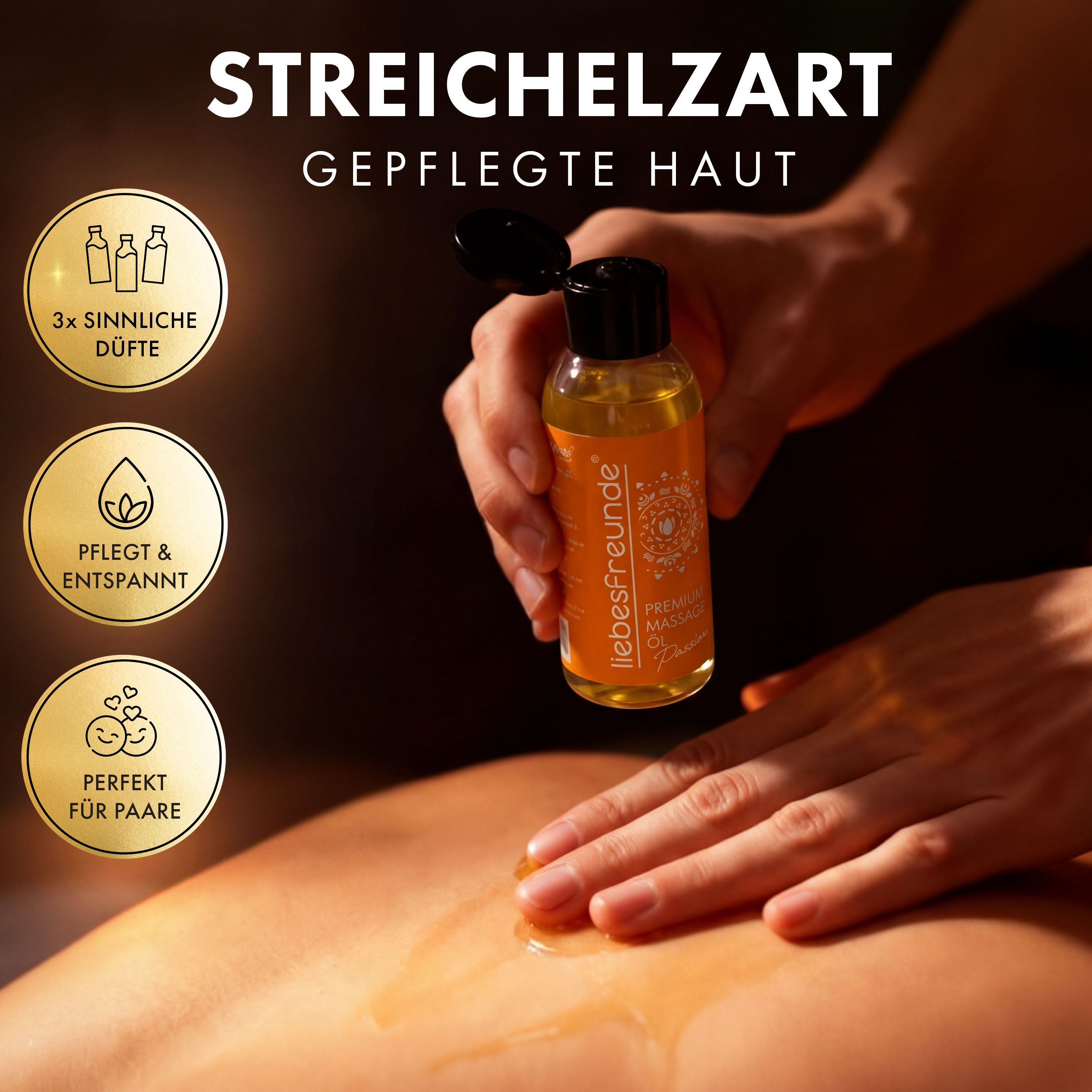 Liebesfreunde Massageöl Geschenkset Pure Balance, 3 x 50 ml