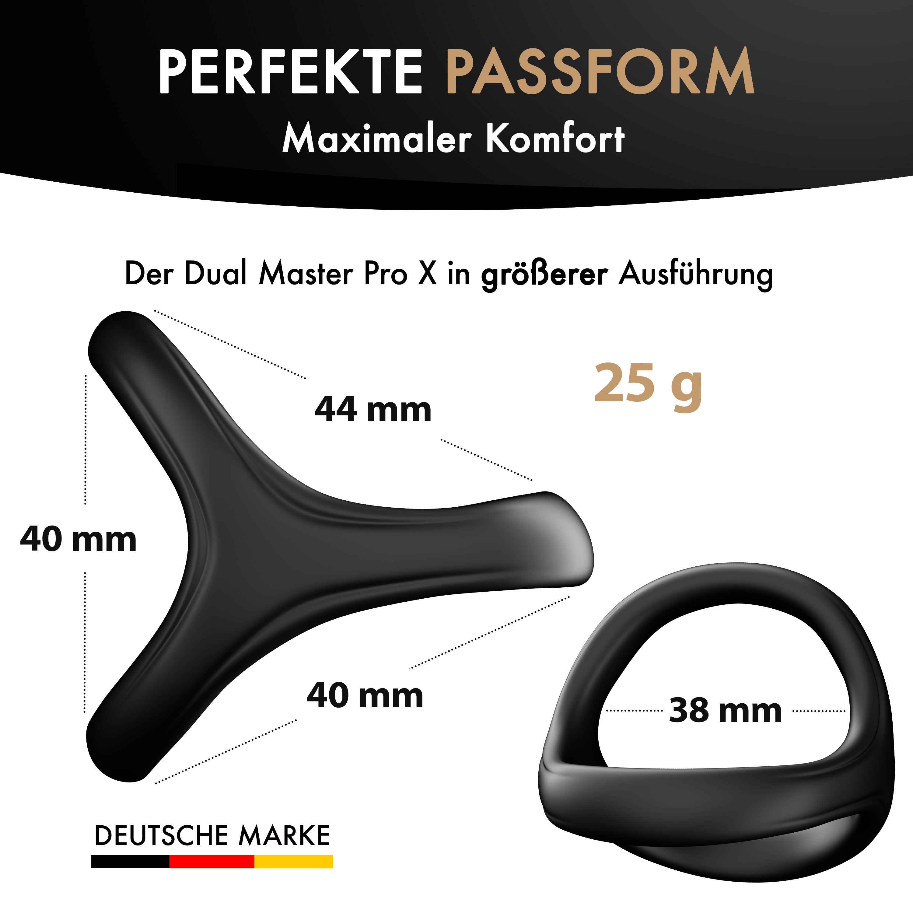 Liebesfreunde Dual Master Pro X Penisring, schwarz