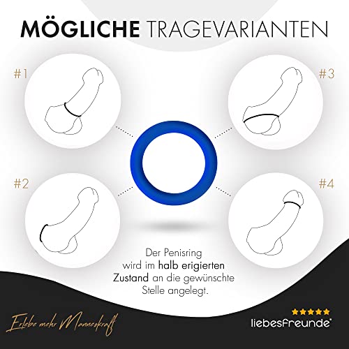 liebesfreunde® Silikon Penisringe Sex Spielzeug für Männer - Cockring Sexspielzeug für den Mann (blau)
