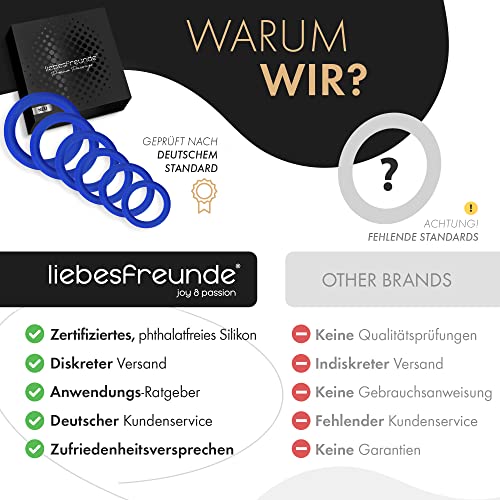liebesfreunde® Silikon Penisringe Sex Spielzeug für Männer - Cockring Sexspielzeug für den Mann (blau)