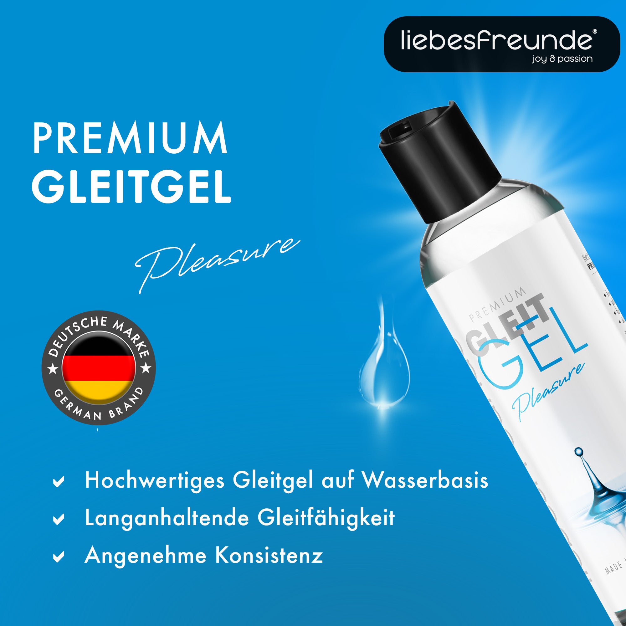 Liebesfreunde® Gleitgel Pleasure - Wasserbasis, 150 ml