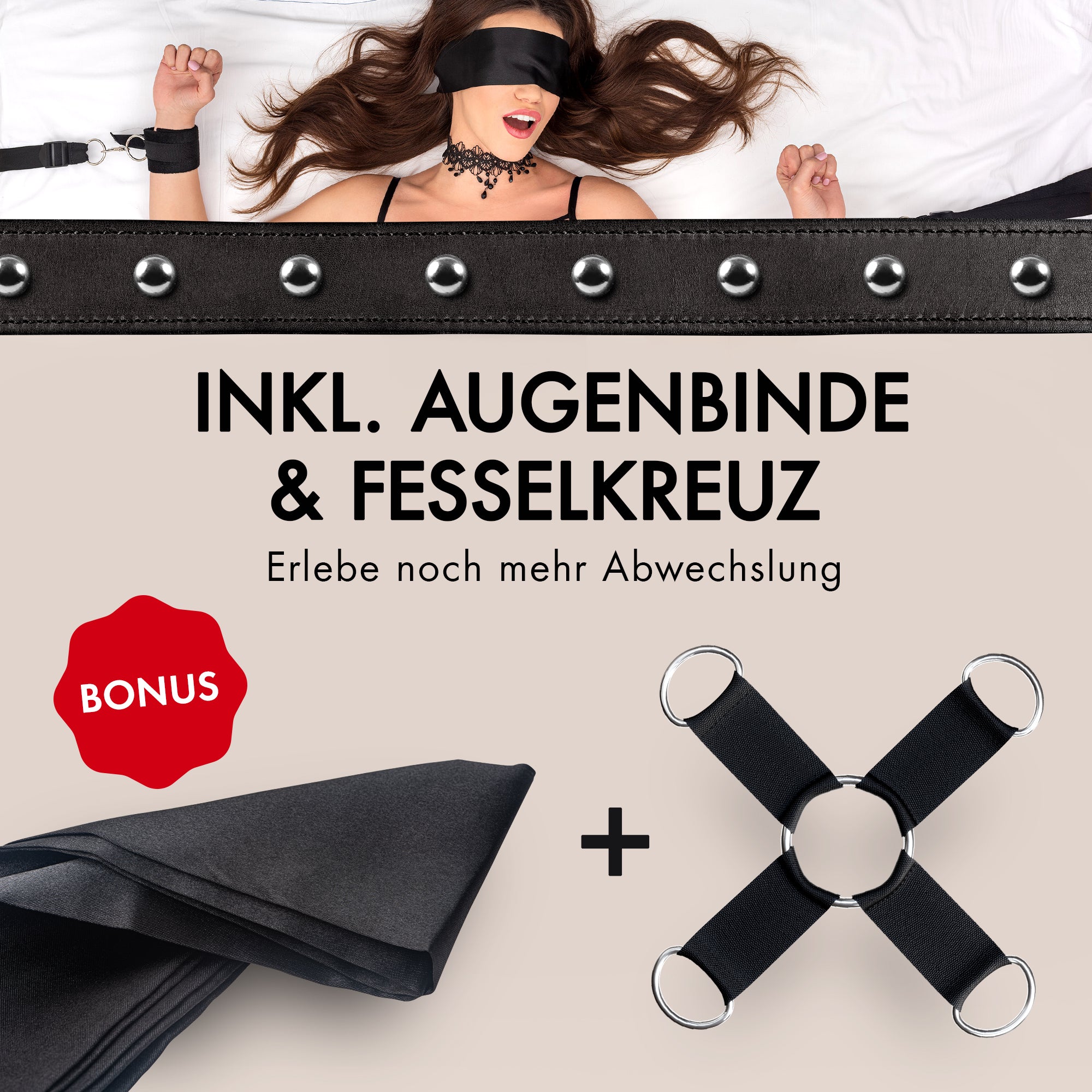 Liebesfreunde Bondage Bettfessel-Set inkl. Augenbinde Modell Easyfix