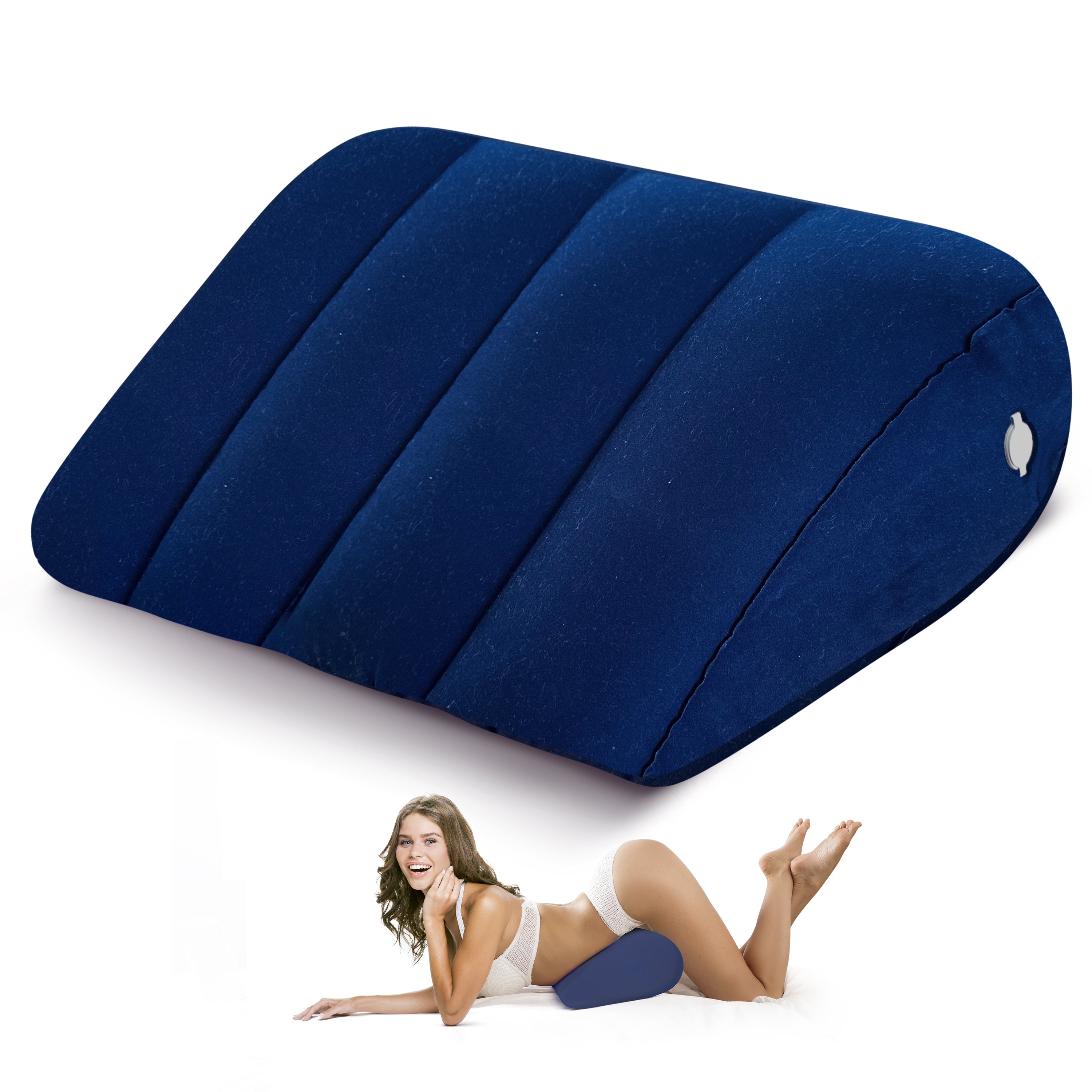 Liebesfreunde Sexkissen mit Velour für erotische Stellungen, aufblasbar, blau