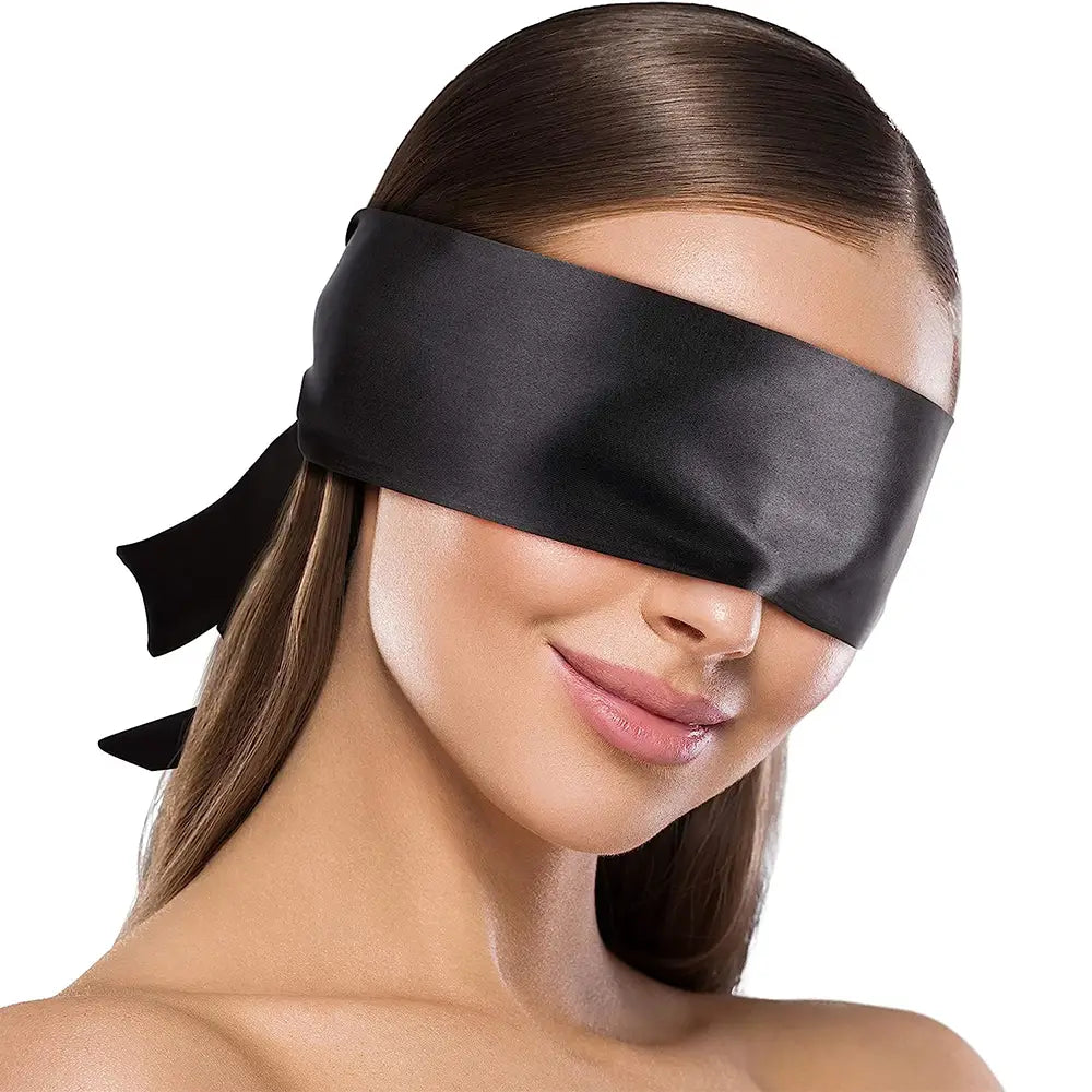 liebesfreunde® Augenbinde Sex-Spielzeug für Paare - Schöne Erotik Augenmaske Sex Geschenk aus Satin I Blindfold Maske zum Fesseln, schwarz