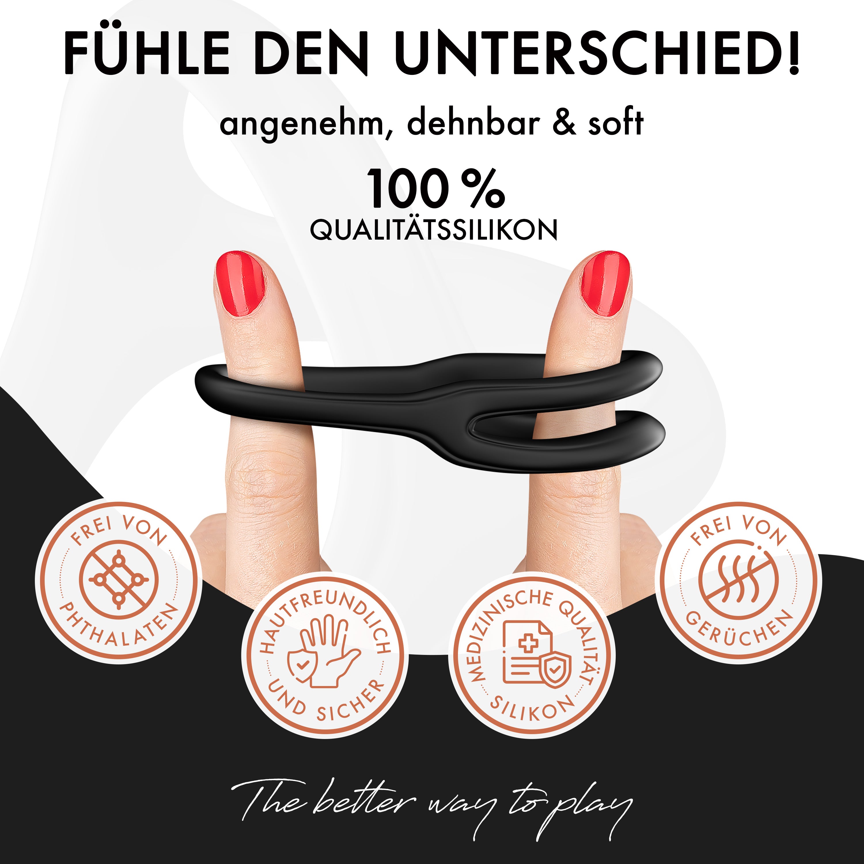 Liebesfreunde Dual Master Pro Penisring, schwarz (L)