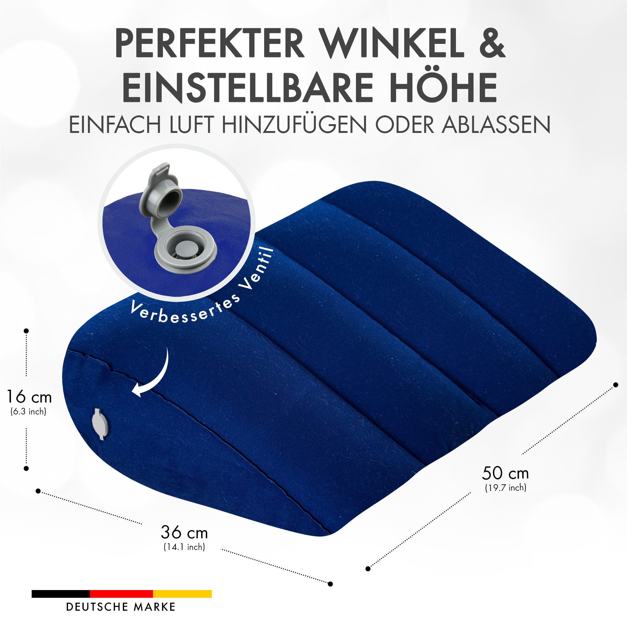 Liebesfreunde Sexkissen mit Velour für erotische Stellungen, aufblasbar, blau