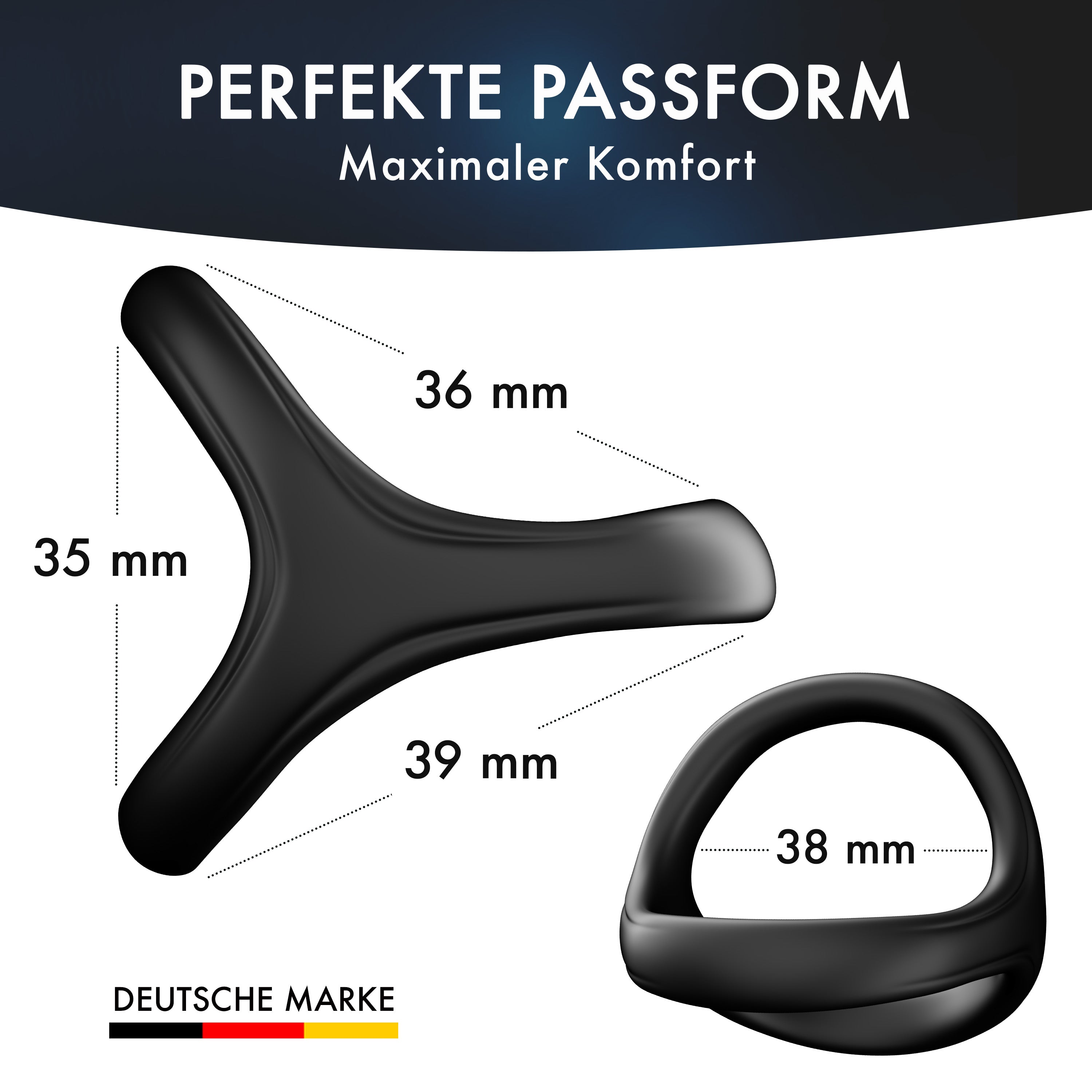 Liebesfreunde Dual Master Pro Penisring, schwarz (M)