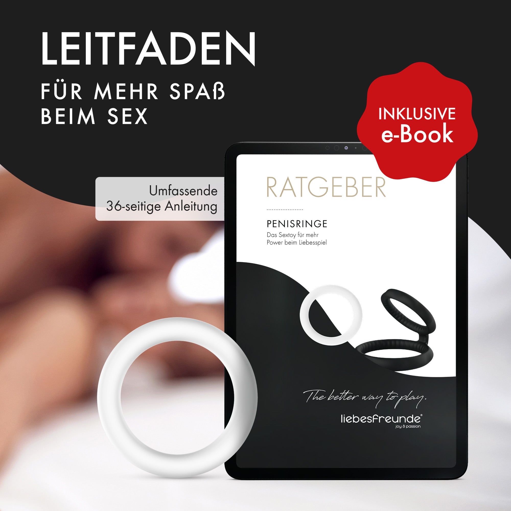 liebesfreunde® Penisring Set - Silikon Cockringe Hodenringe für Männer für eine extrem starke Erektion (transparent)